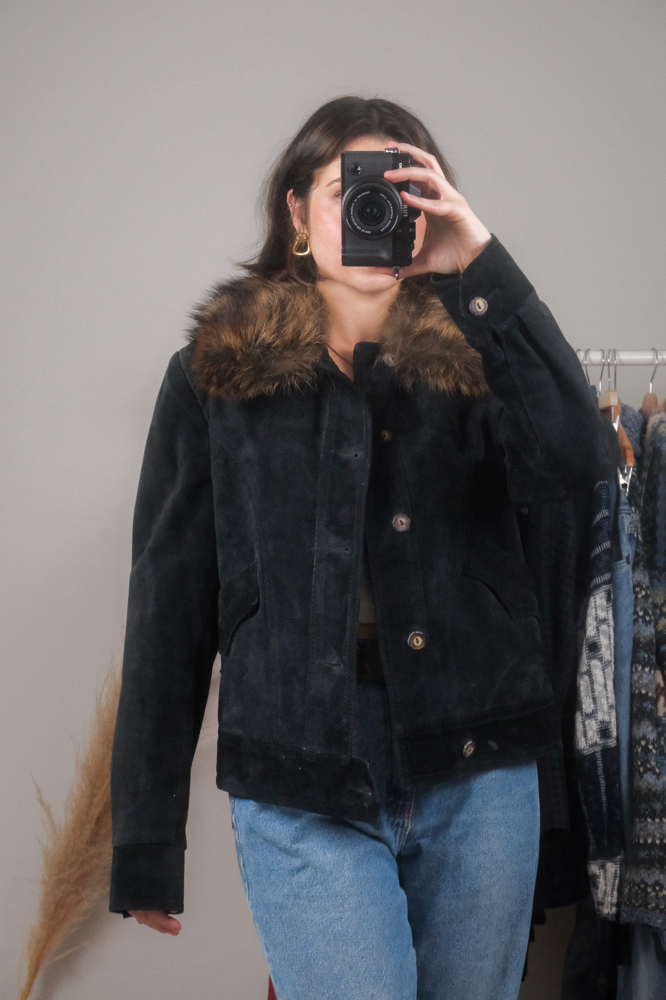 Made in Canada x Vintage x Suede Faux Fur Jacket (S/M)