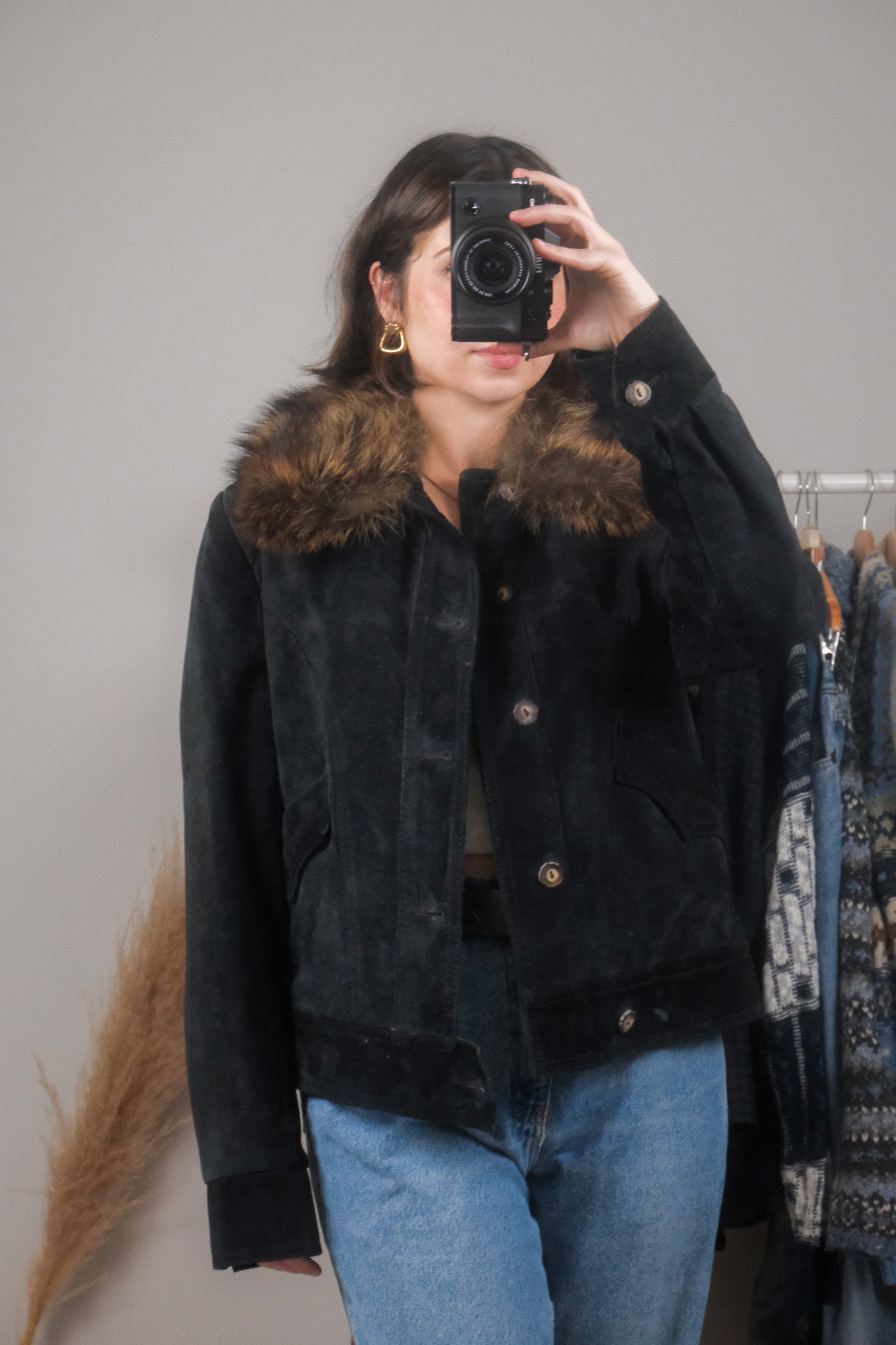 Made in Canada x Vintage x Suede Faux Fur Jacket (S/M)