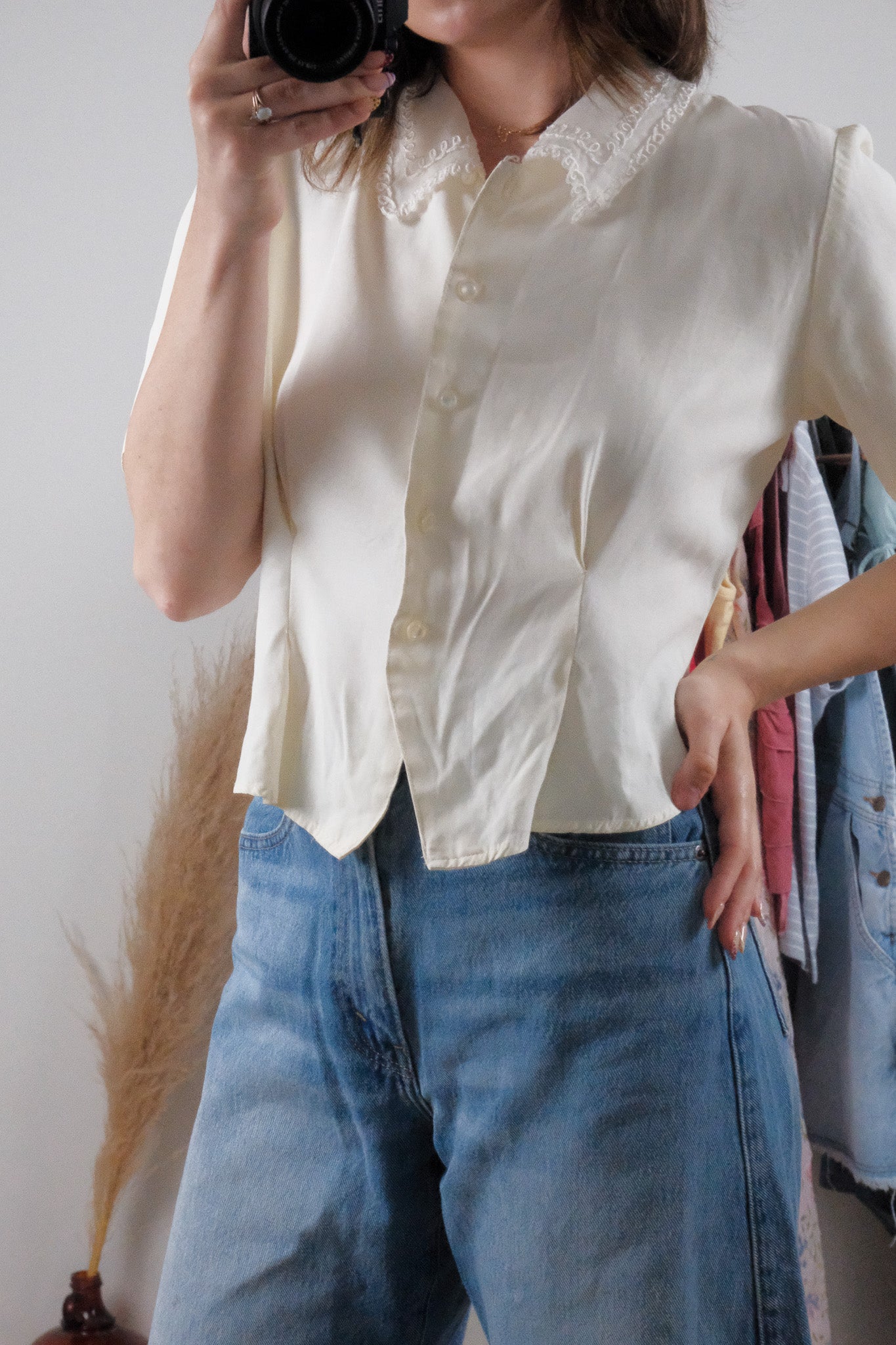 Vintage x Collar Short-Sleeve Top (M)