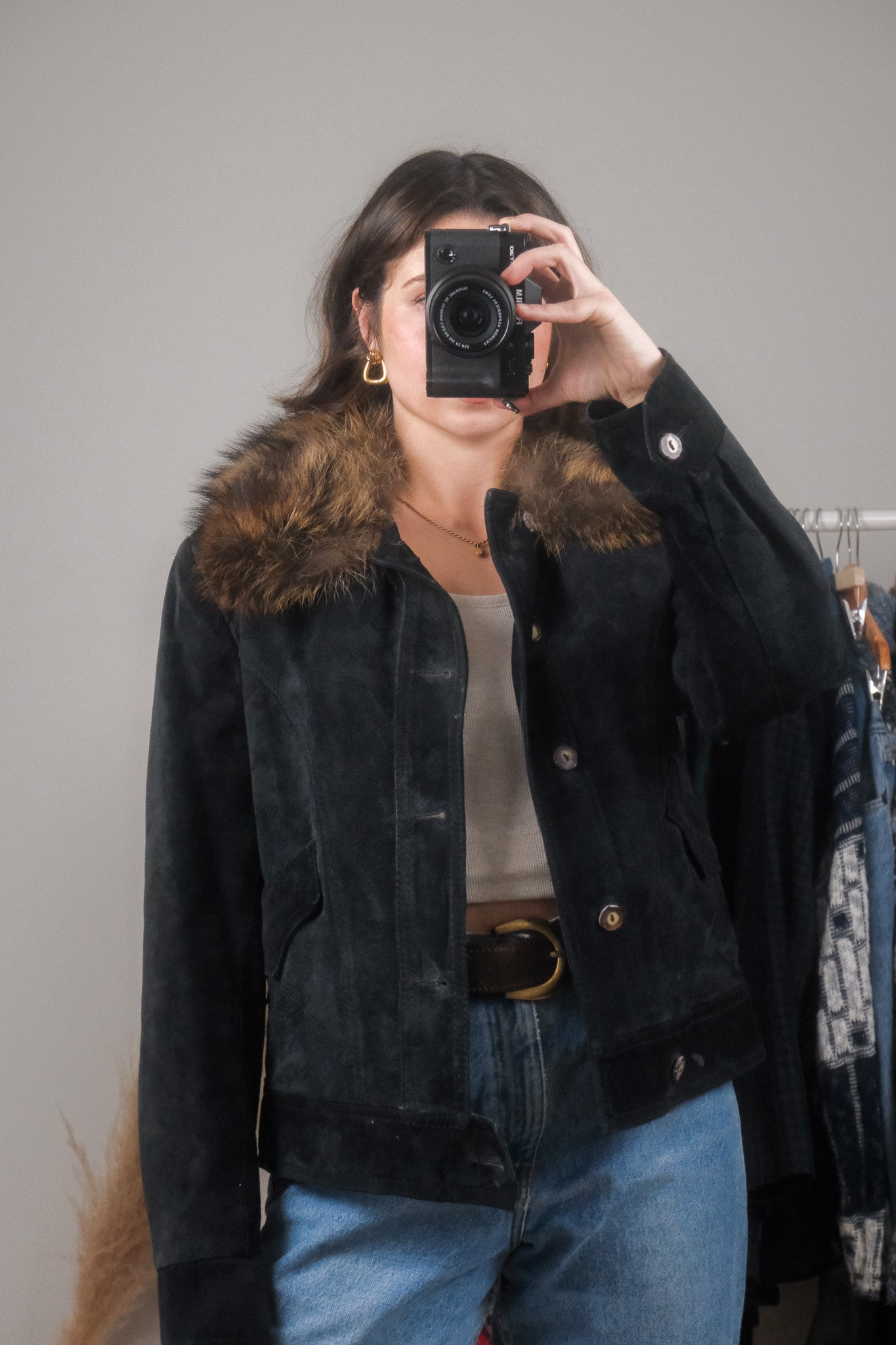 Made in Canada x Vintage x Suede Faux Fur Jacket (S/M)