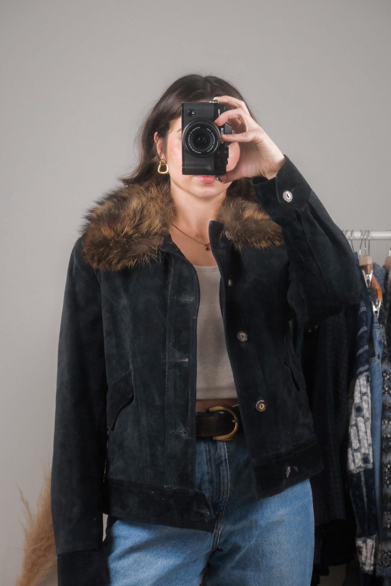 Made in Canada x Vintage x Suede Faux Fur Jacket (S/M)