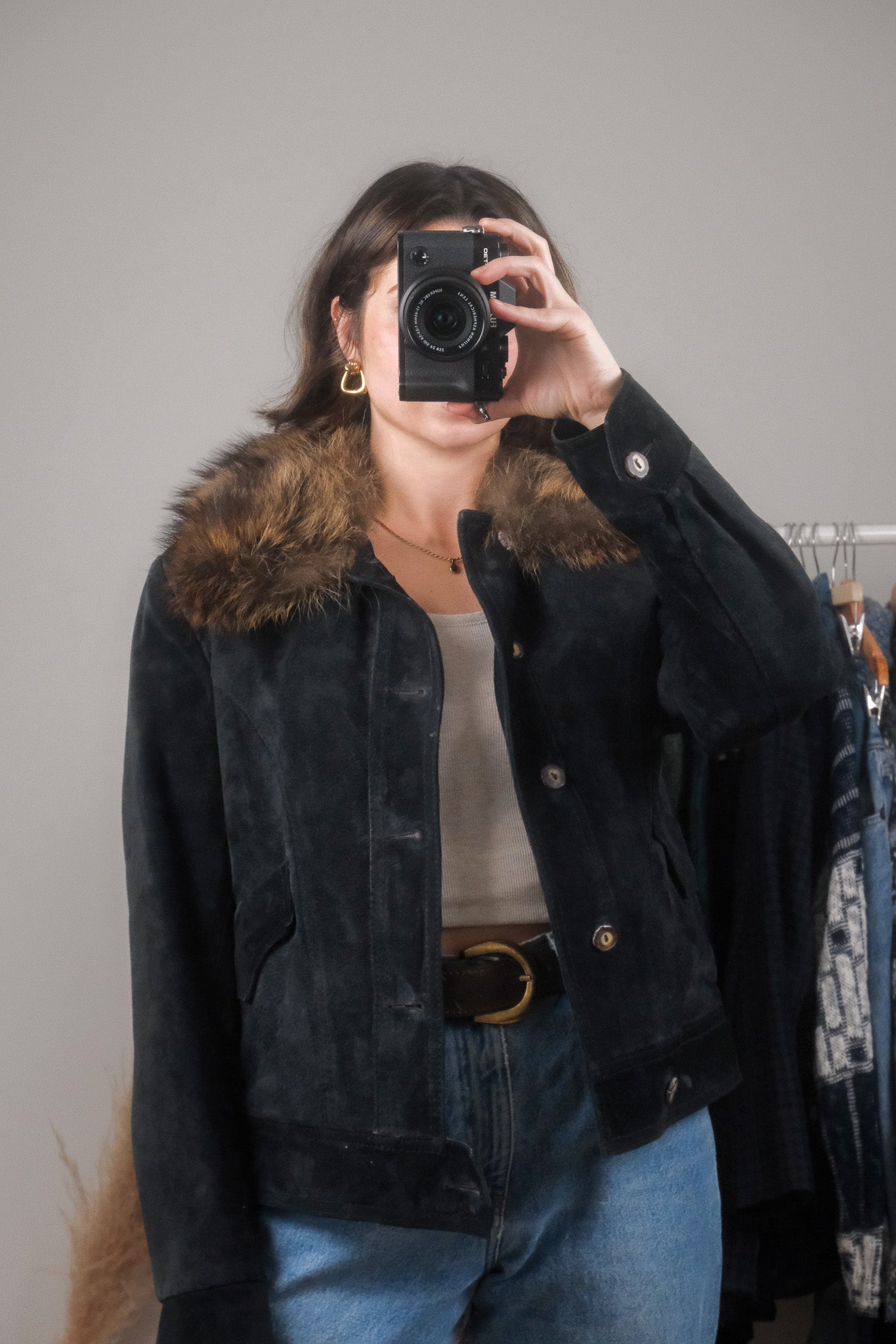 Made in Canada x Vintage x Suede Faux Fur Jacket (S/M)