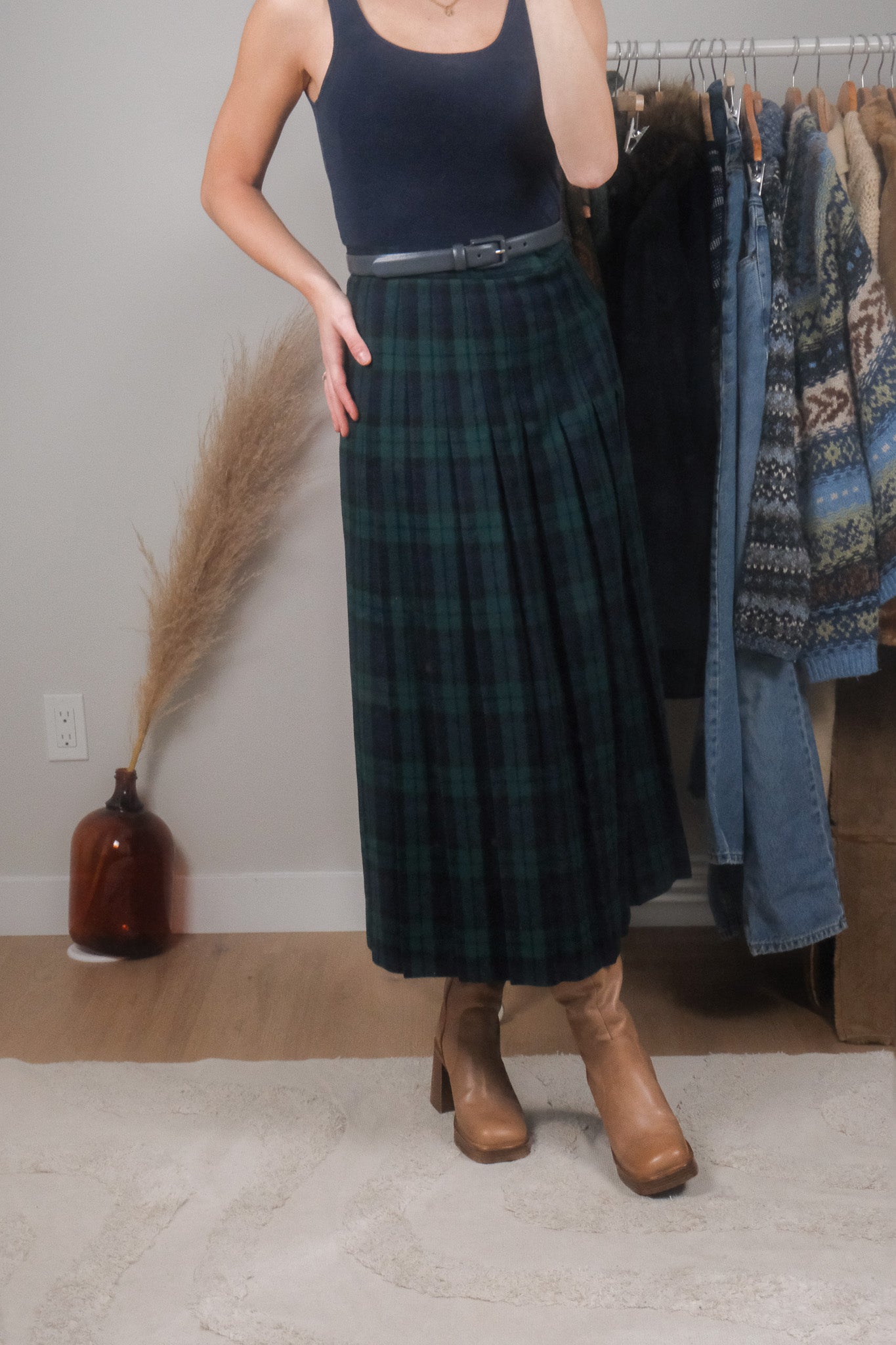 Made in USA x Vintage x L.L. Bean Wool Plaid Maxi Skirt (6)