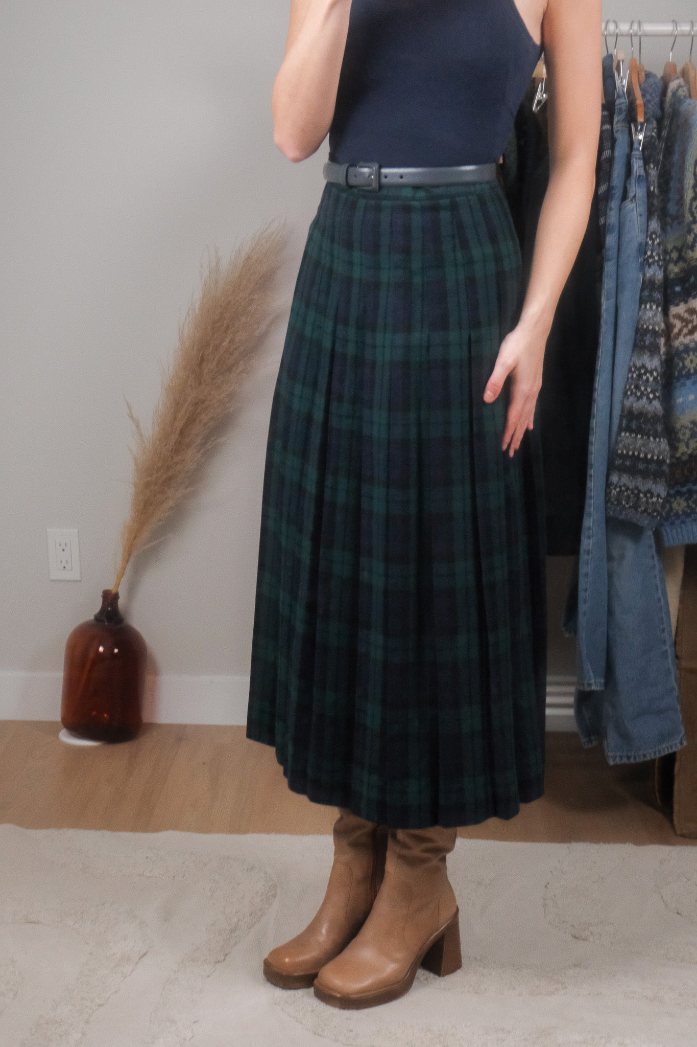 Made in USA x Vintage x L.L. Bean Wool Plaid Maxi Skirt (6)