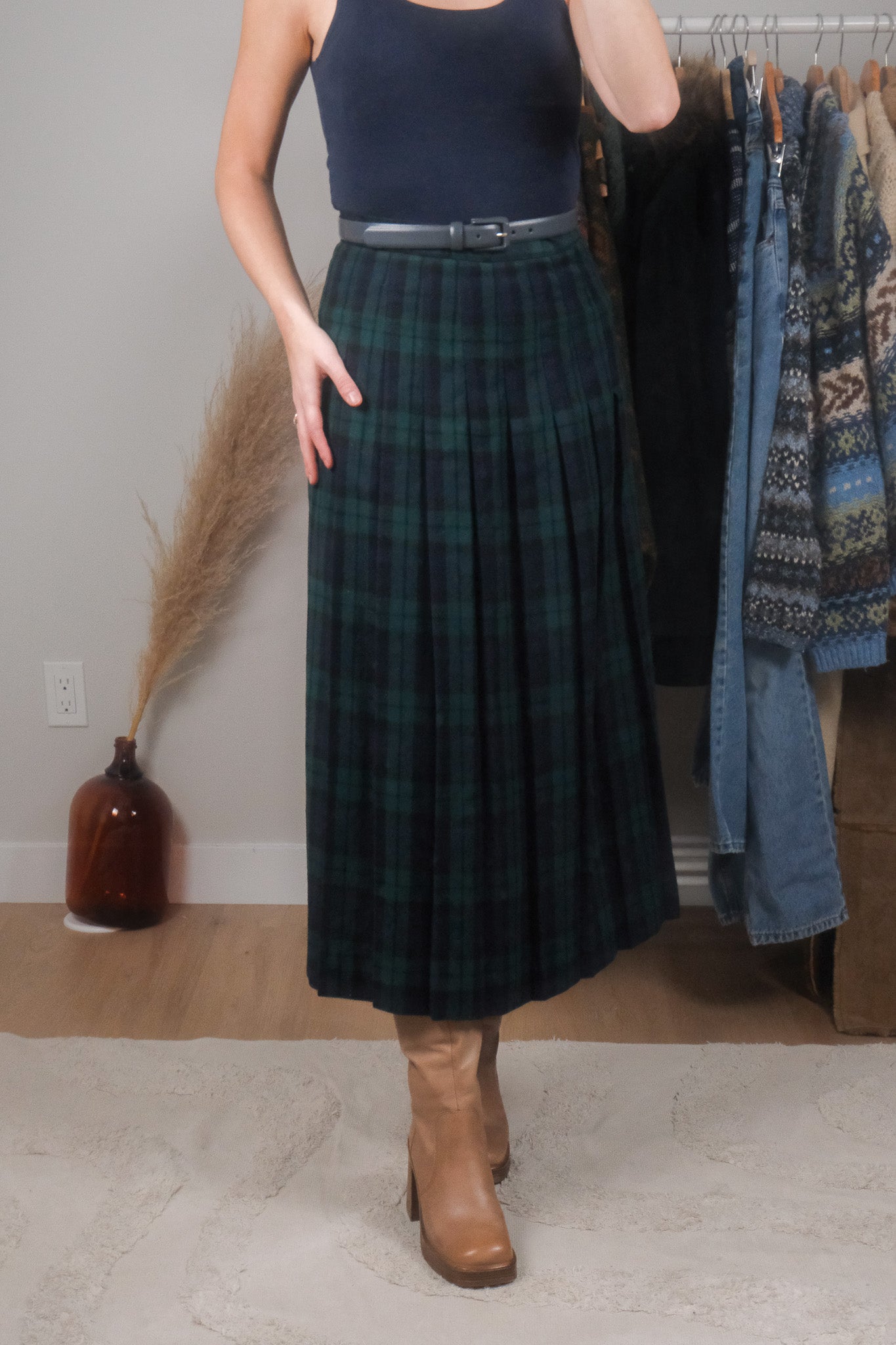 Made in USA x Vintage x L.L. Bean Wool Plaid Maxi Skirt (6)