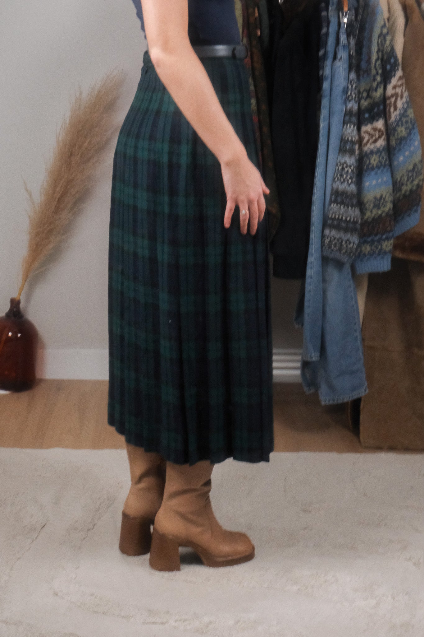 Made in USA x Vintage x L.L. Bean Wool Plaid Maxi Skirt (6)