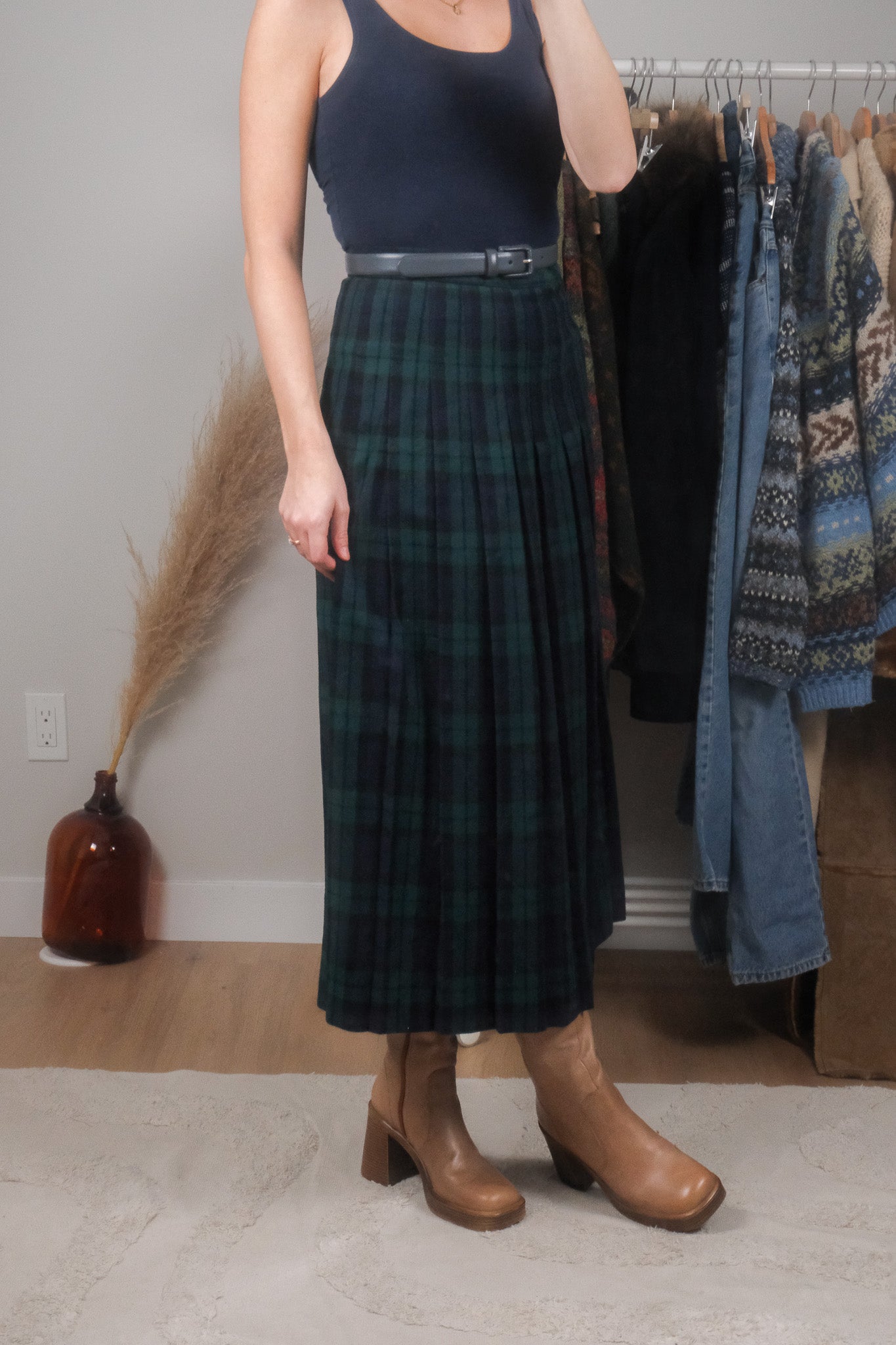 Made in USA x Vintage x L.L. Bean Wool Plaid Maxi Skirt (6)