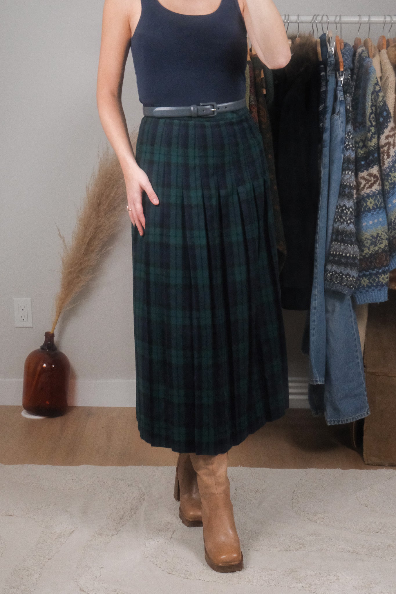 Made in USA x Vintage x L.L. Bean Wool Plaid Maxi Skirt (6)