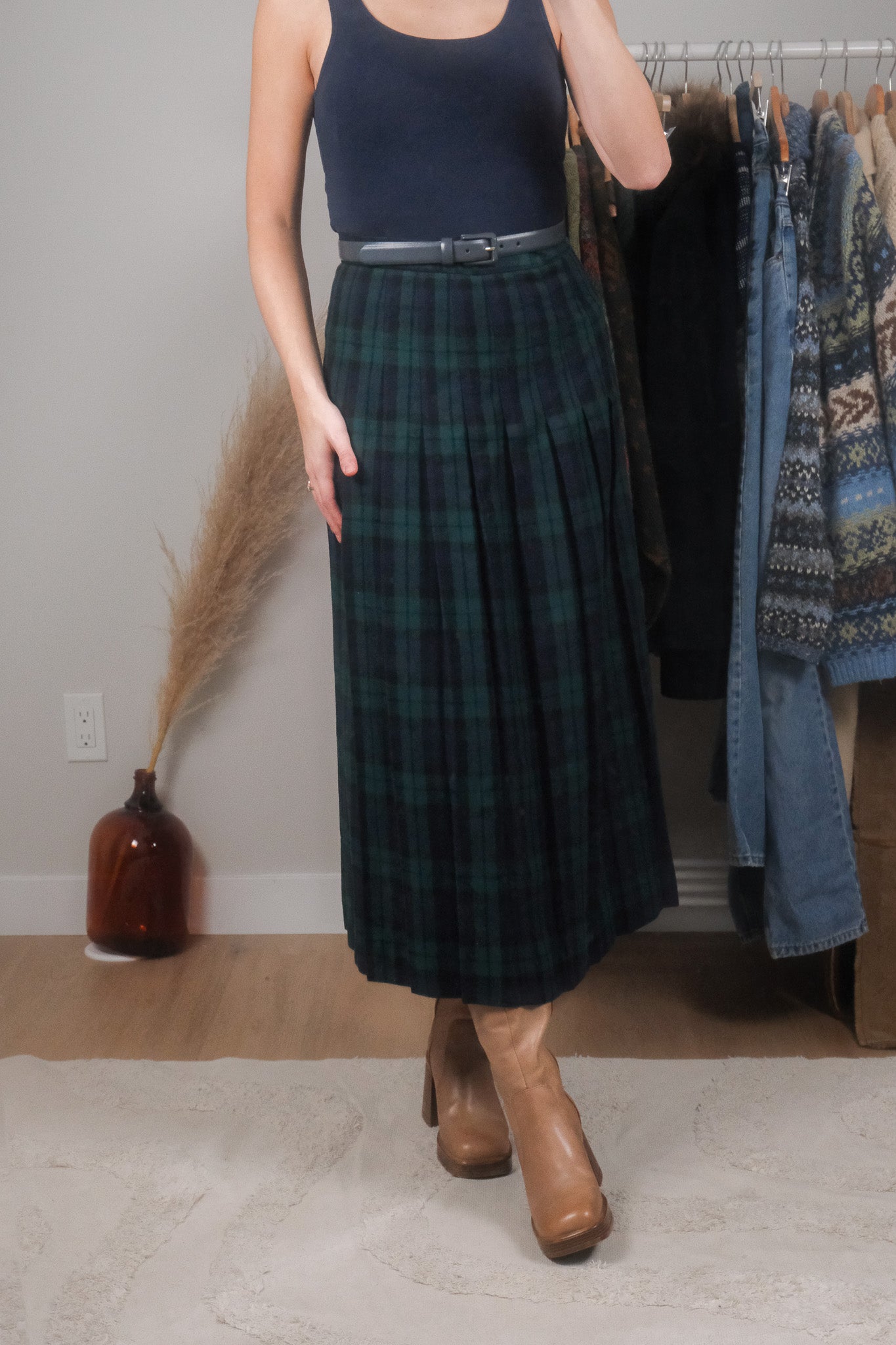 Made in USA x Vintage x L.L. Bean Wool Plaid Maxi Skirt (6)