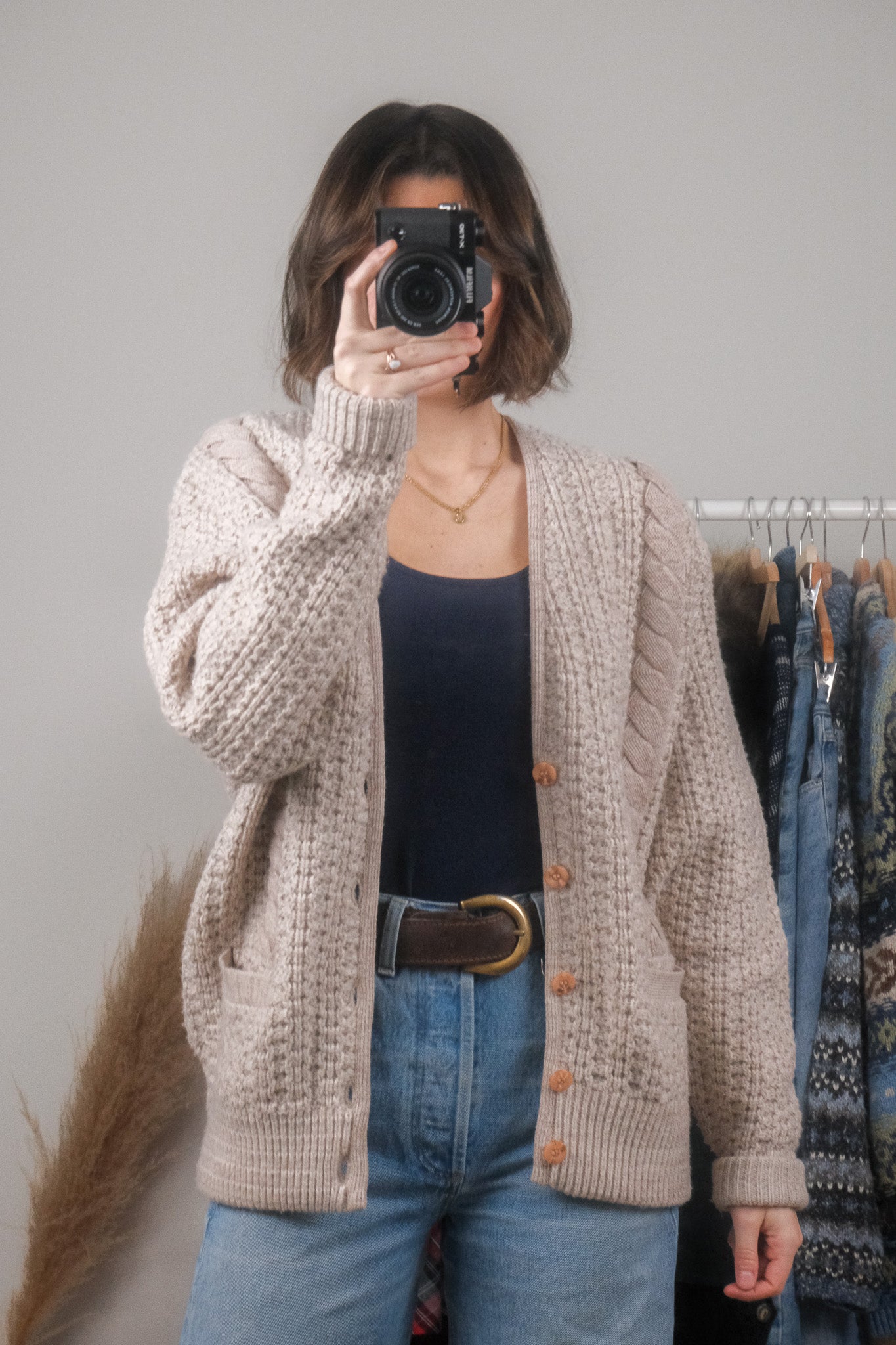 Made in Canada x Vintage x Chunky Knit Cardigan (L)