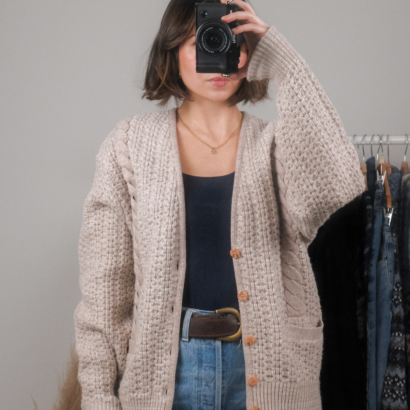 Made in Canada x Vintage x Chunky Knit Cardigan (L)