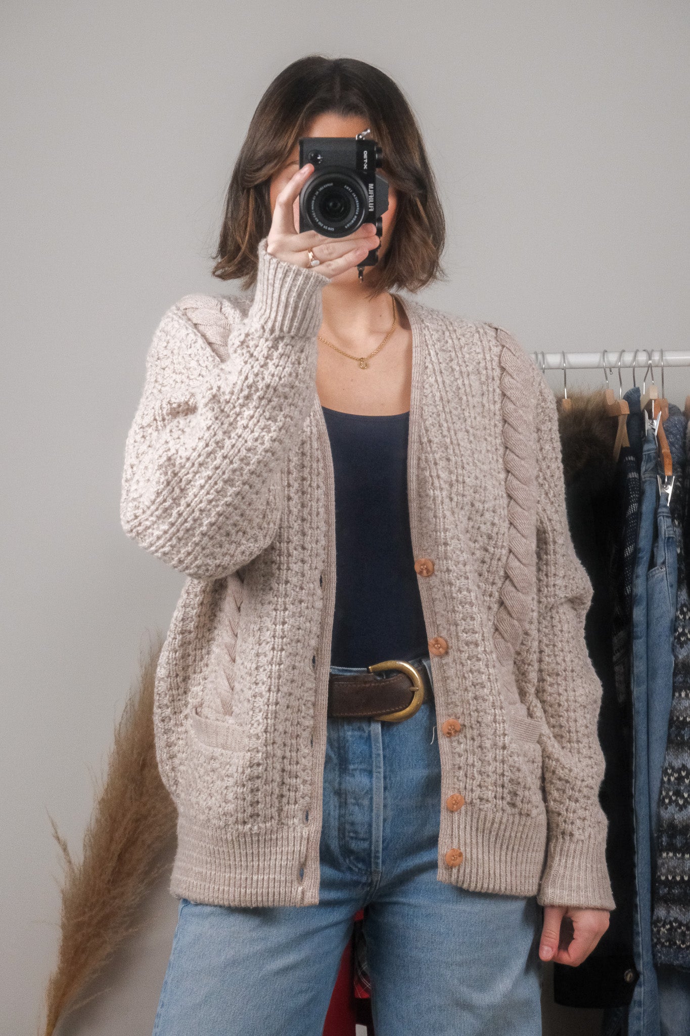 Made in Canada x Vintage x Chunky Knit Cardigan (L)