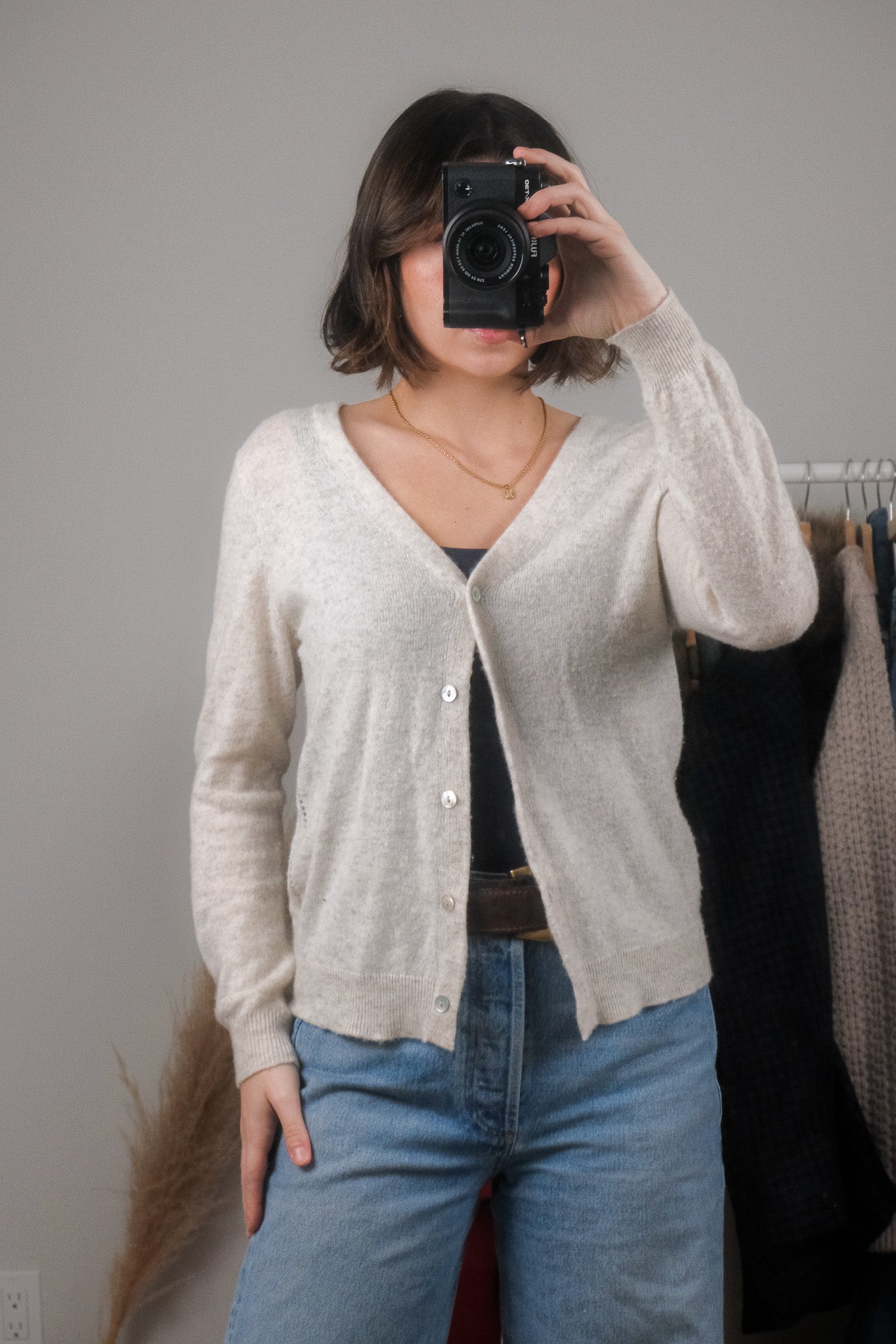 Vintage x Cashmere Speckled Cardigan (M)