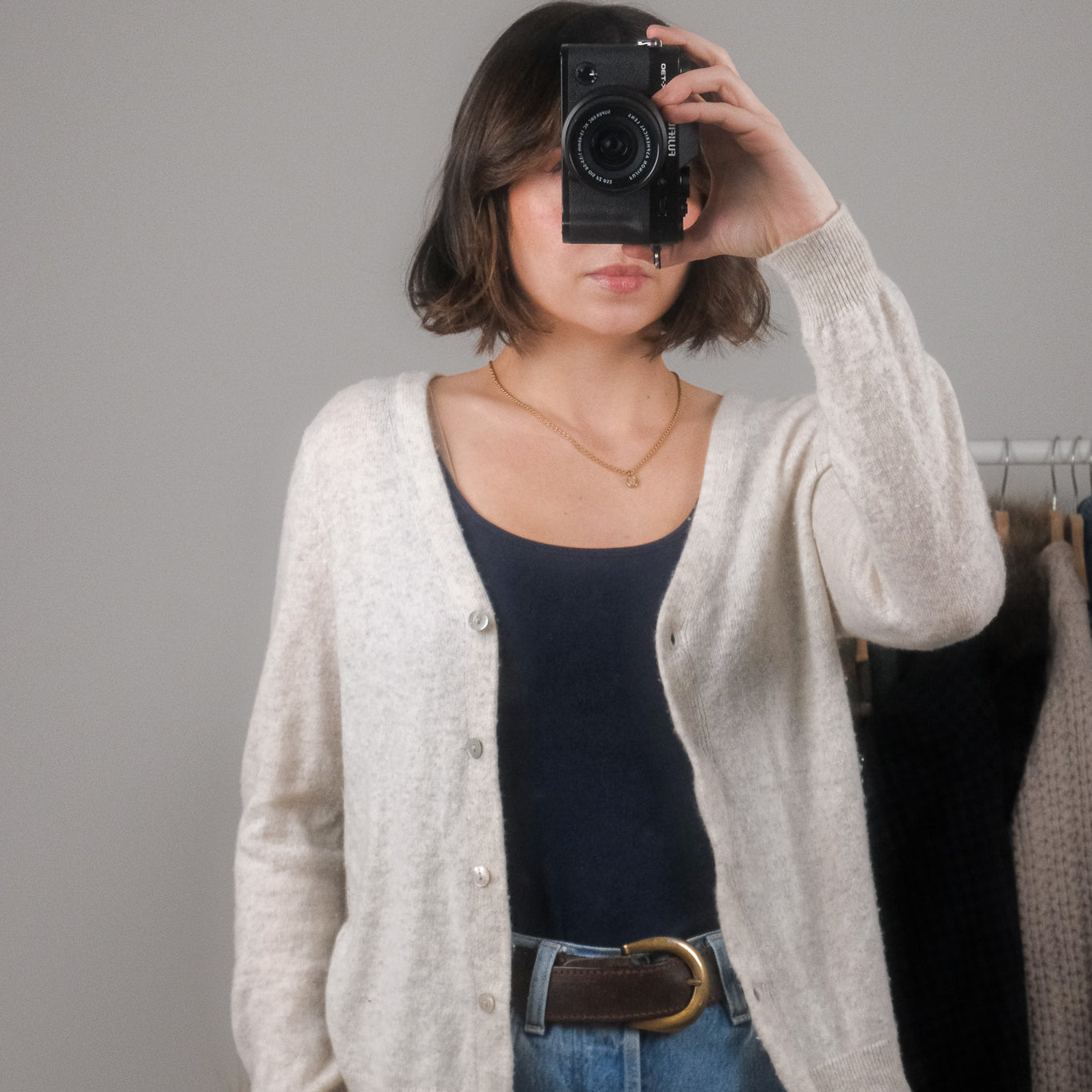 Vintage x Cashmere Speckled Cardigan (M)