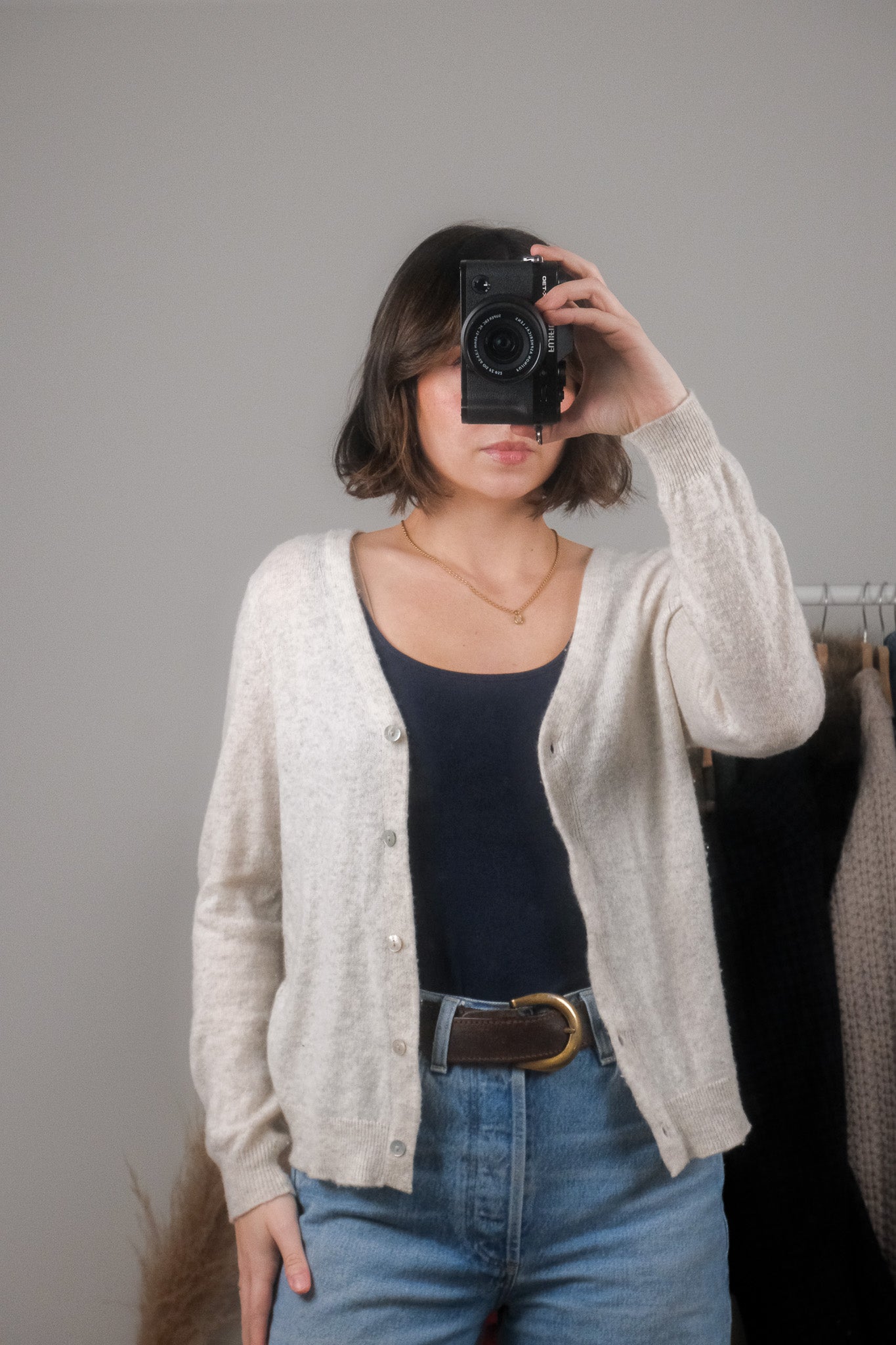 Vintage x Cashmere Speckled Cardigan (M)