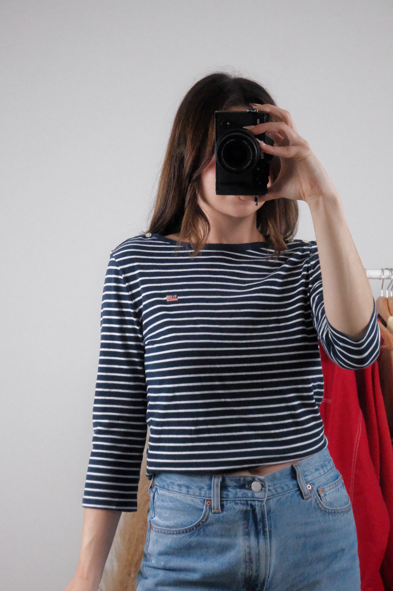 Vintage x Ralph Lauren x Striped 3/4 Sleeve Top (S/M)
