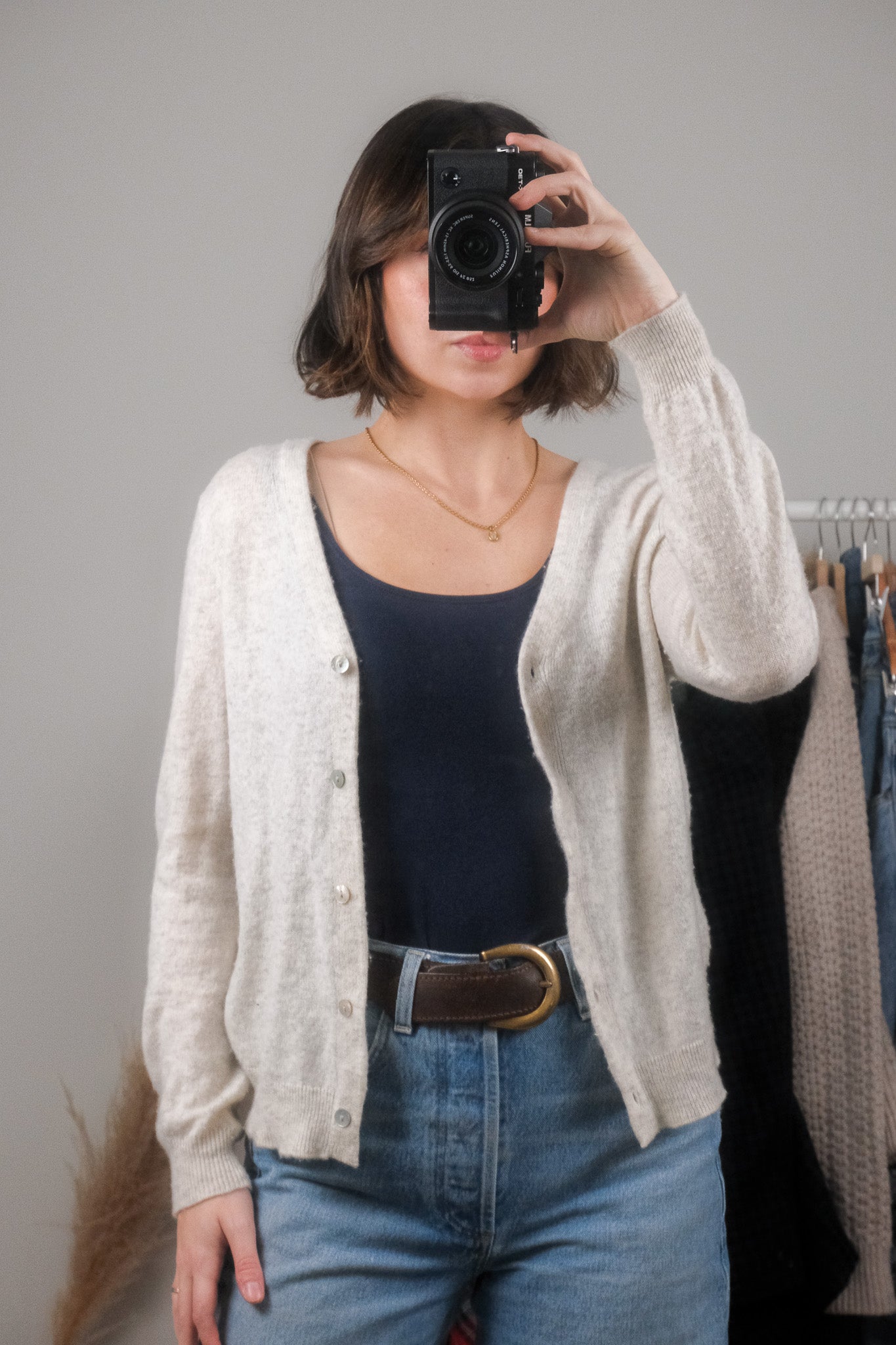 Vintage x Cashmere Speckled Cardigan (M)