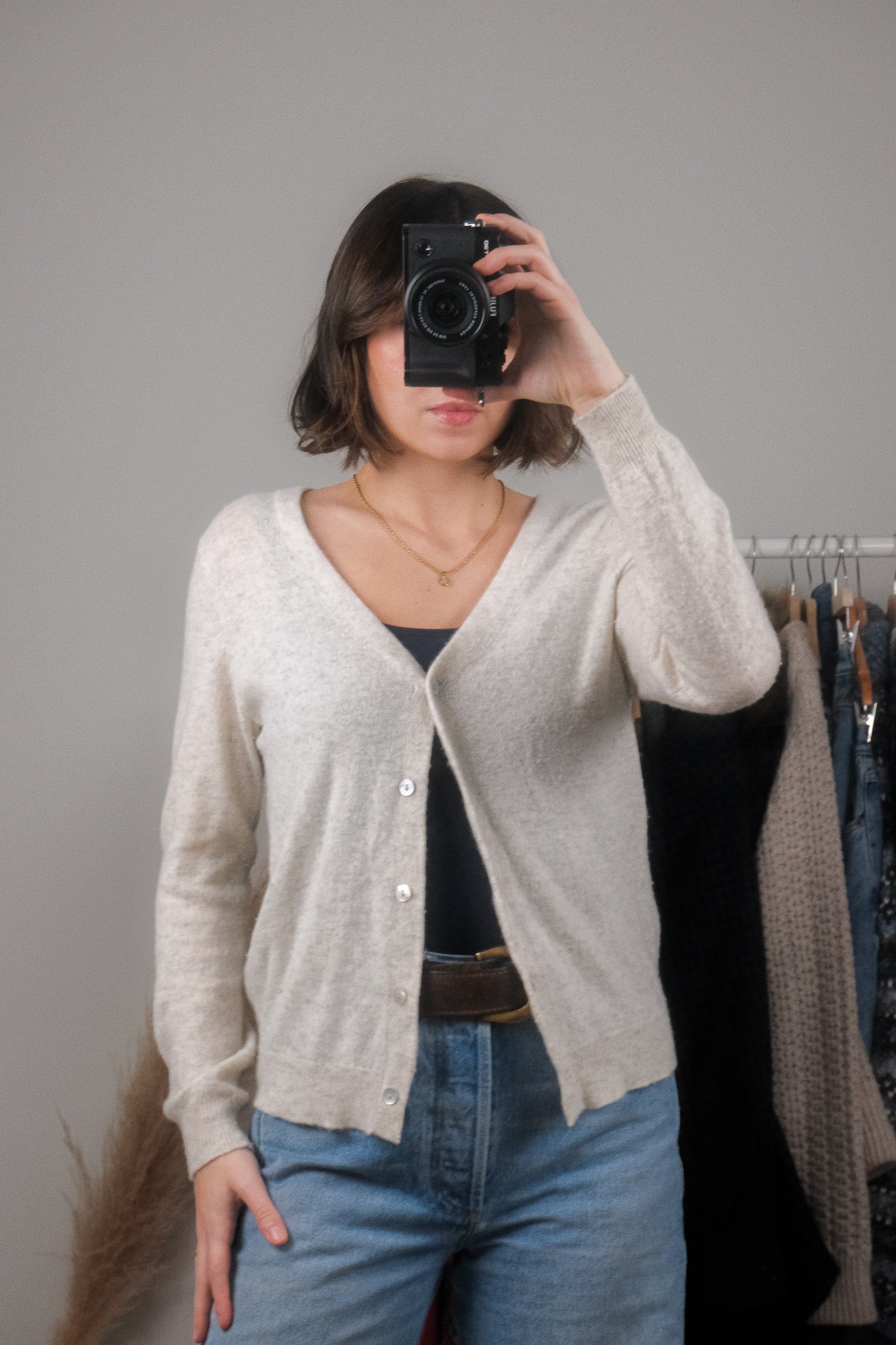 Vintage x Cashmere Speckled Cardigan (M)