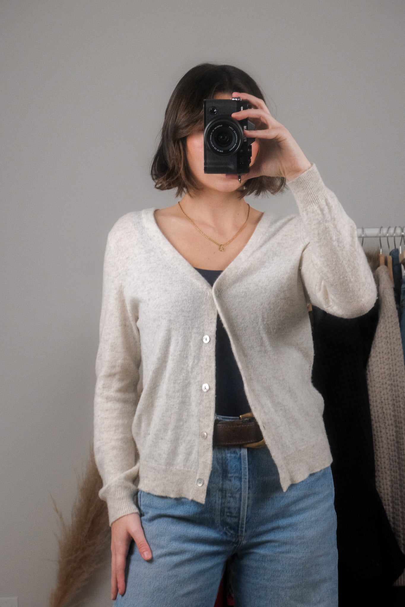 Vintage x Cashmere Speckled Cardigan (M)