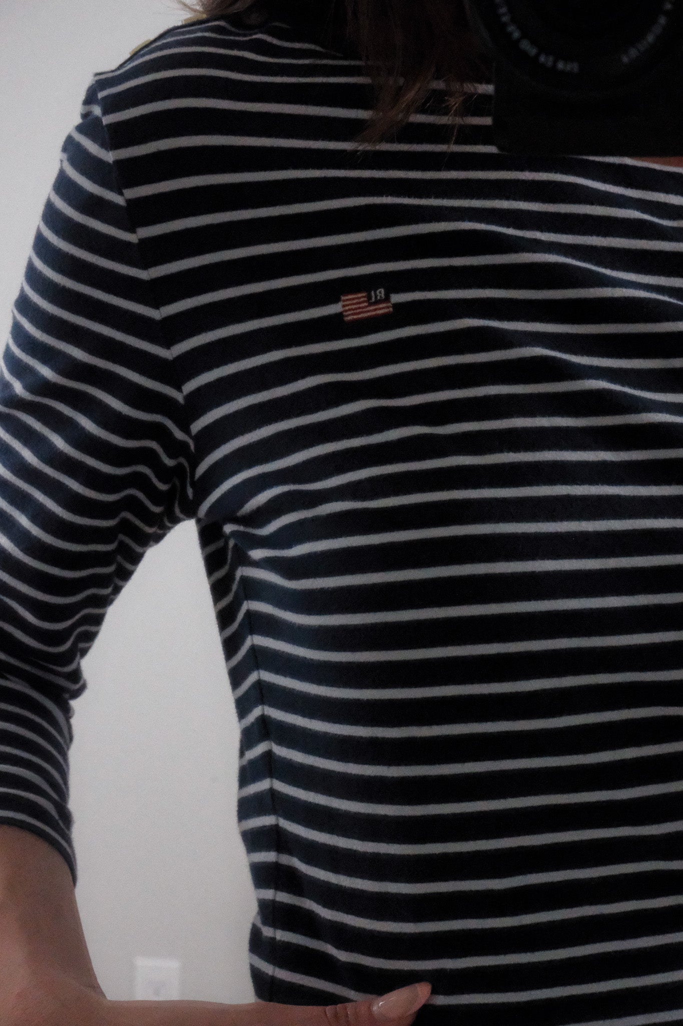 Vintage x Ralph Lauren x Striped 3/4 Sleeve Top (S/M)