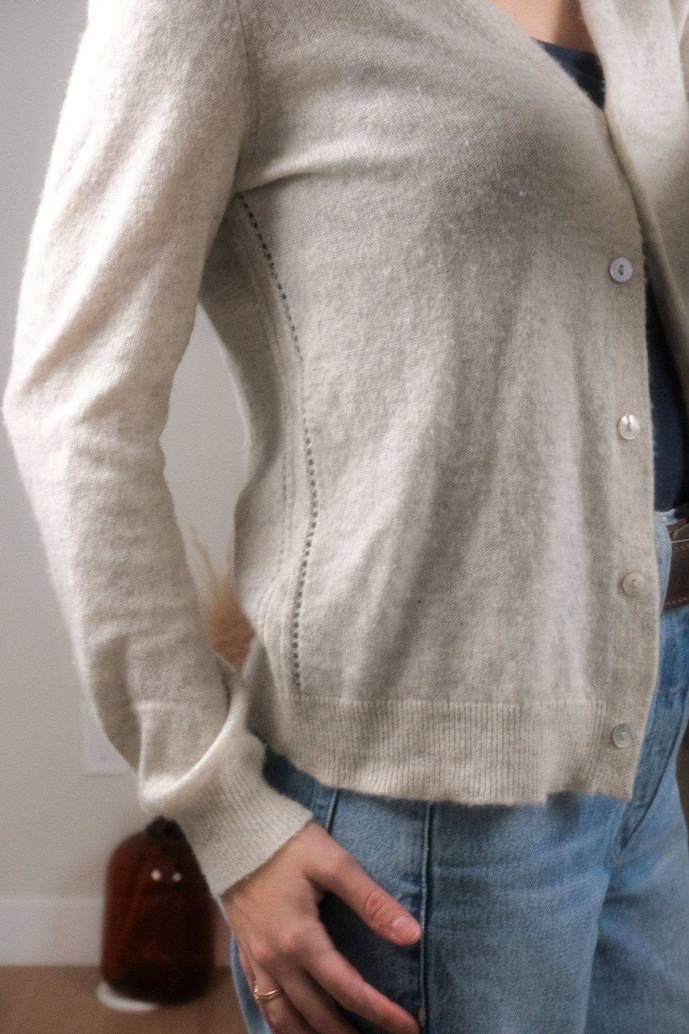 Vintage x Cashmere Speckled Cardigan (M)