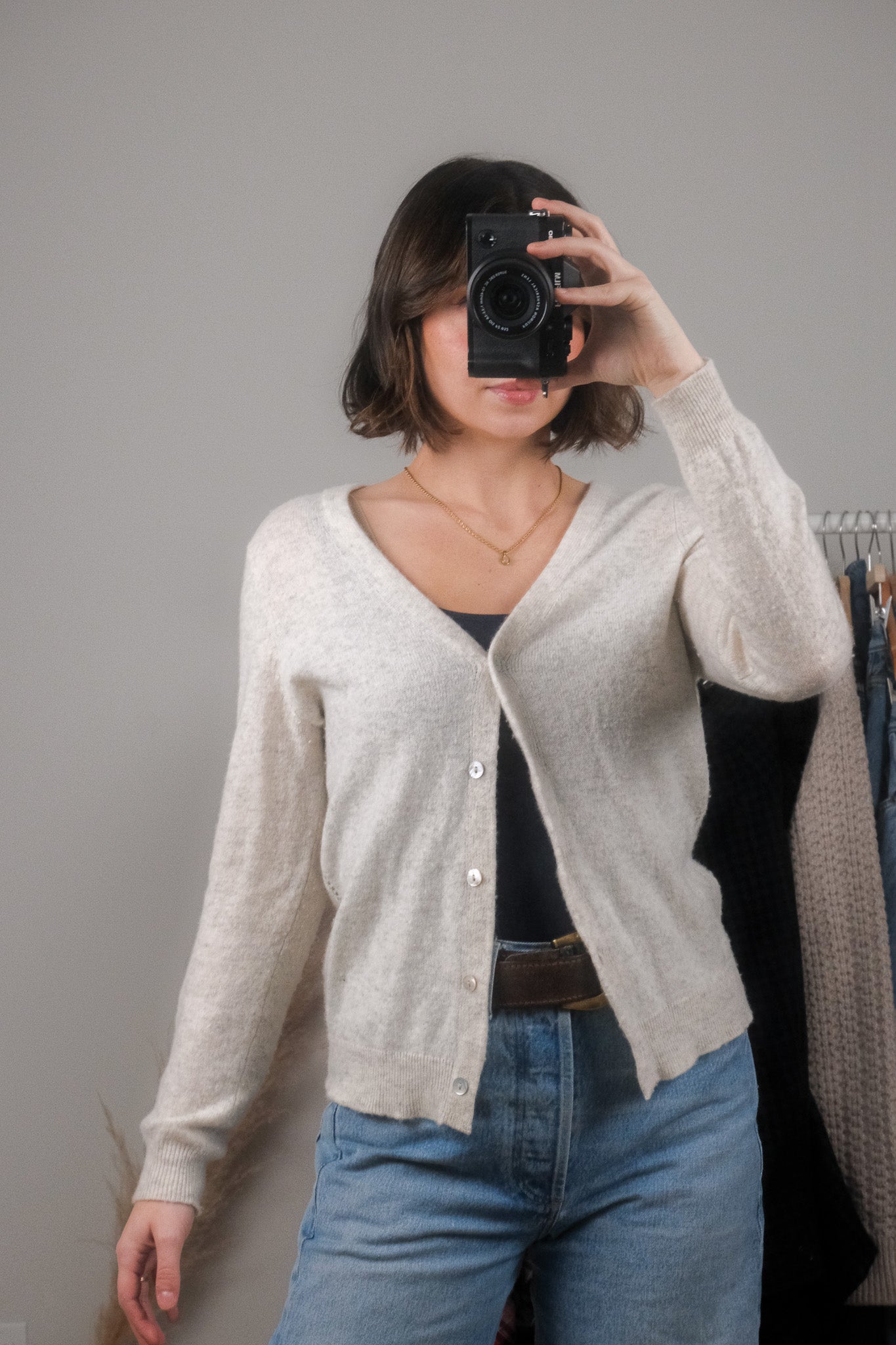 Vintage x Cashmere Speckled Cardigan (M)