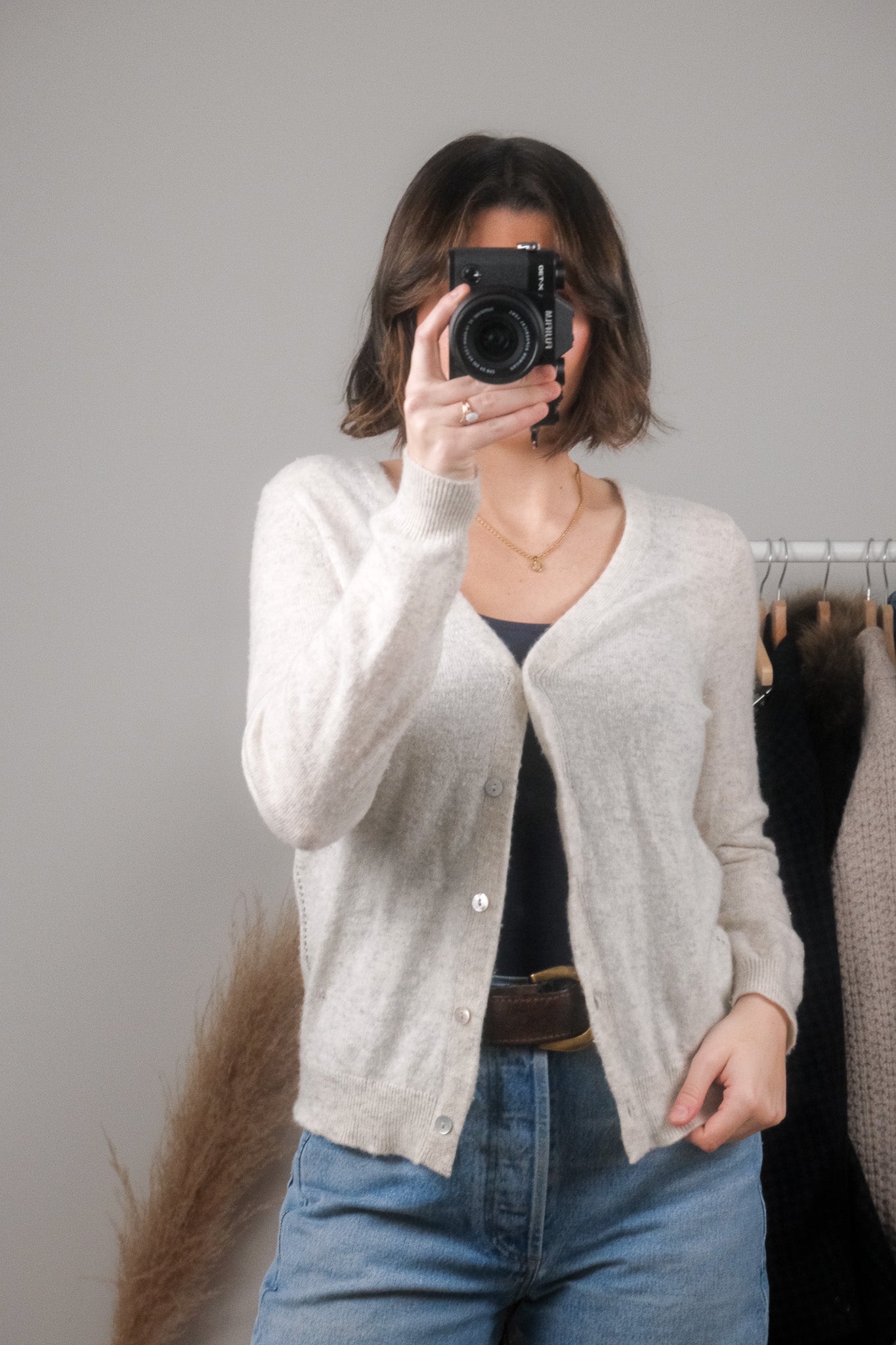 Vintage x Cashmere Speckled Cardigan (M)