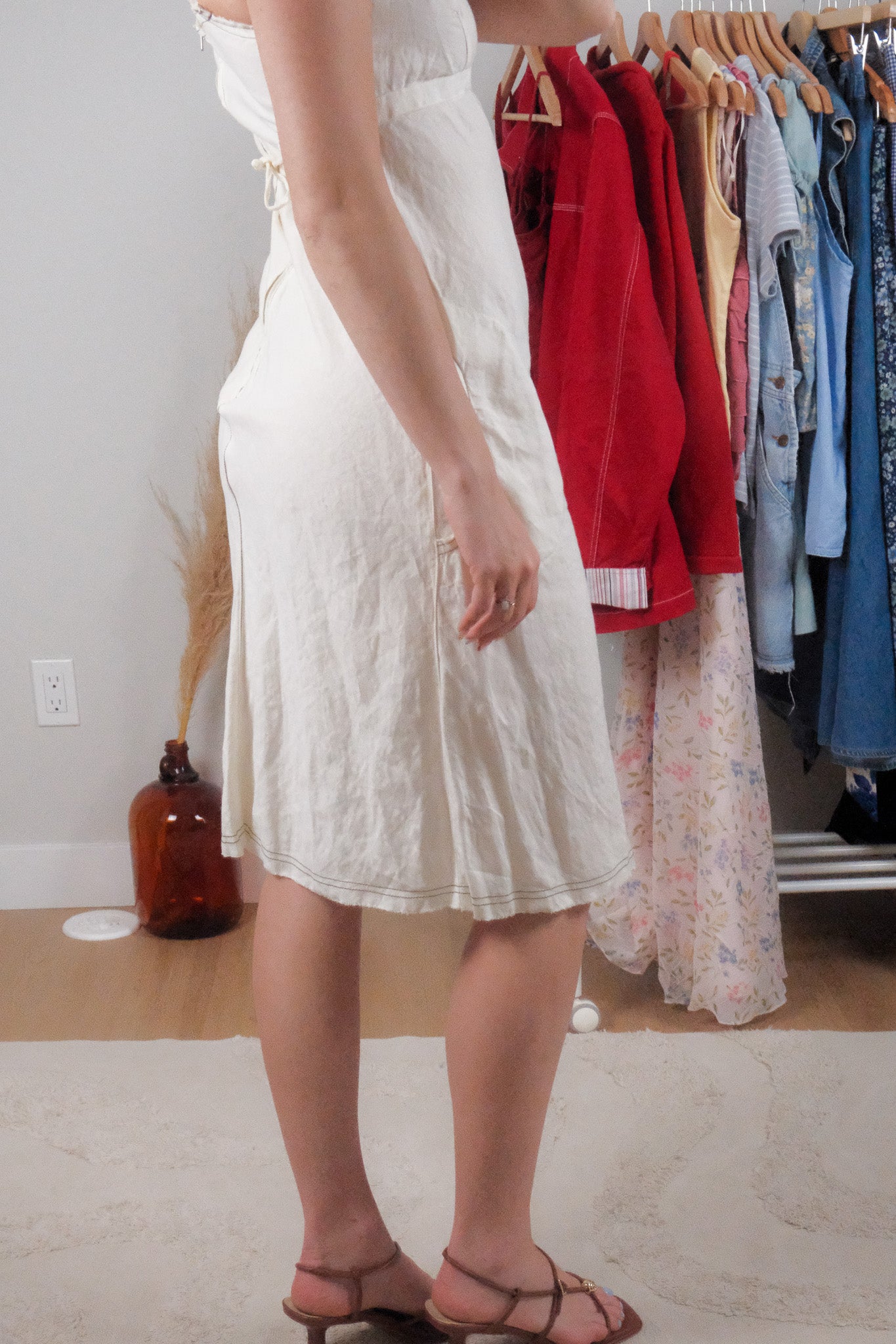 Made in Italy x Vintage x Linen Cargo Midi Dress (S)
