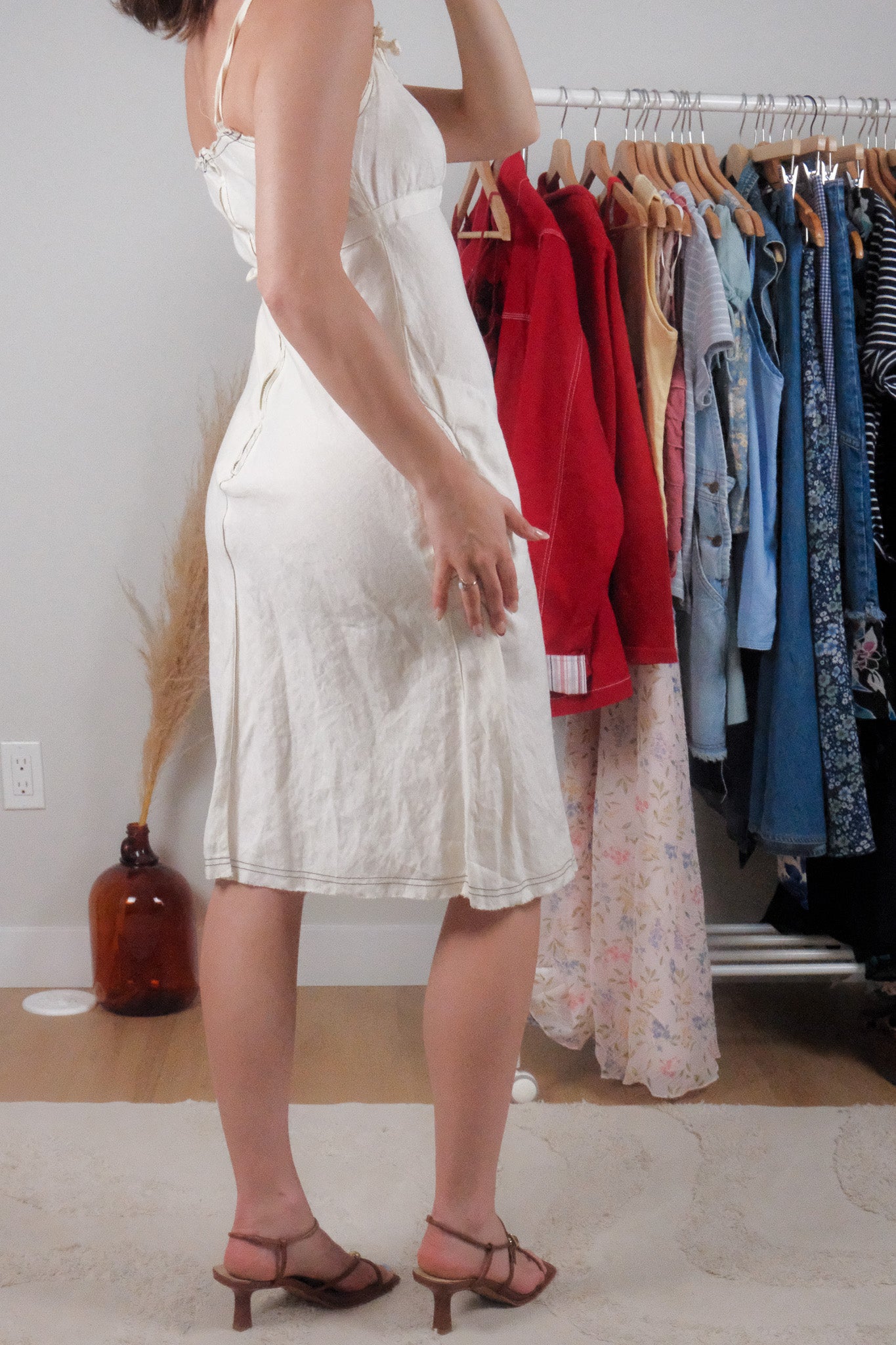 Made in Italy x Vintage x Linen Cargo Midi Dress (S)