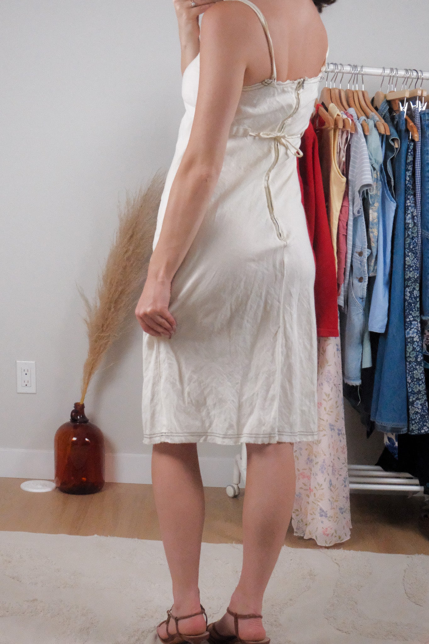Made in Italy x Vintage x Linen Cargo Midi Dress (S)