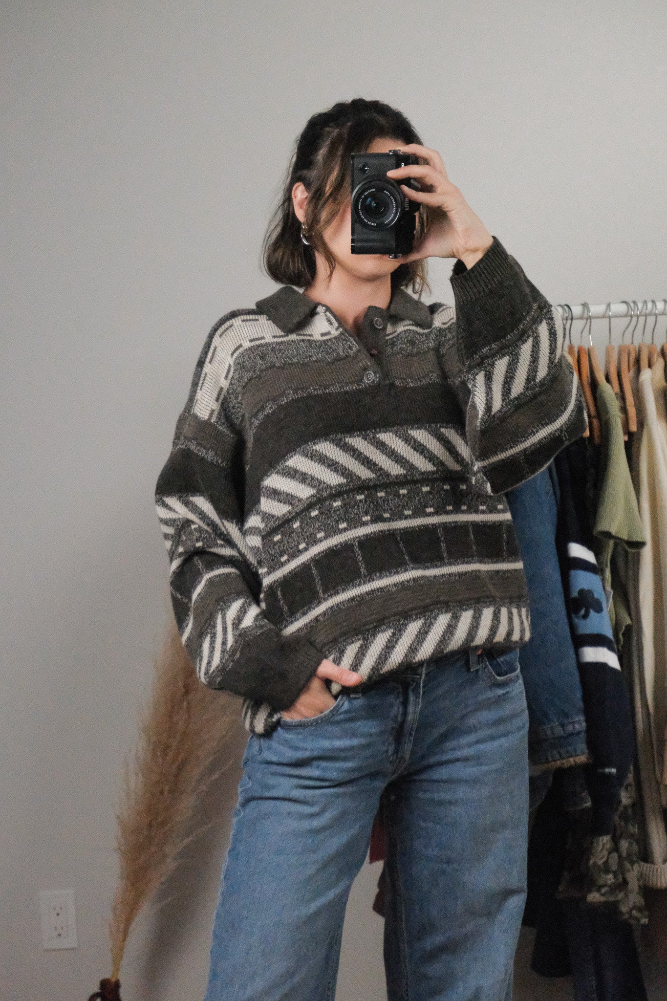 Made in Canada x Vintage x Wool Blend Patterned Sweater (L)