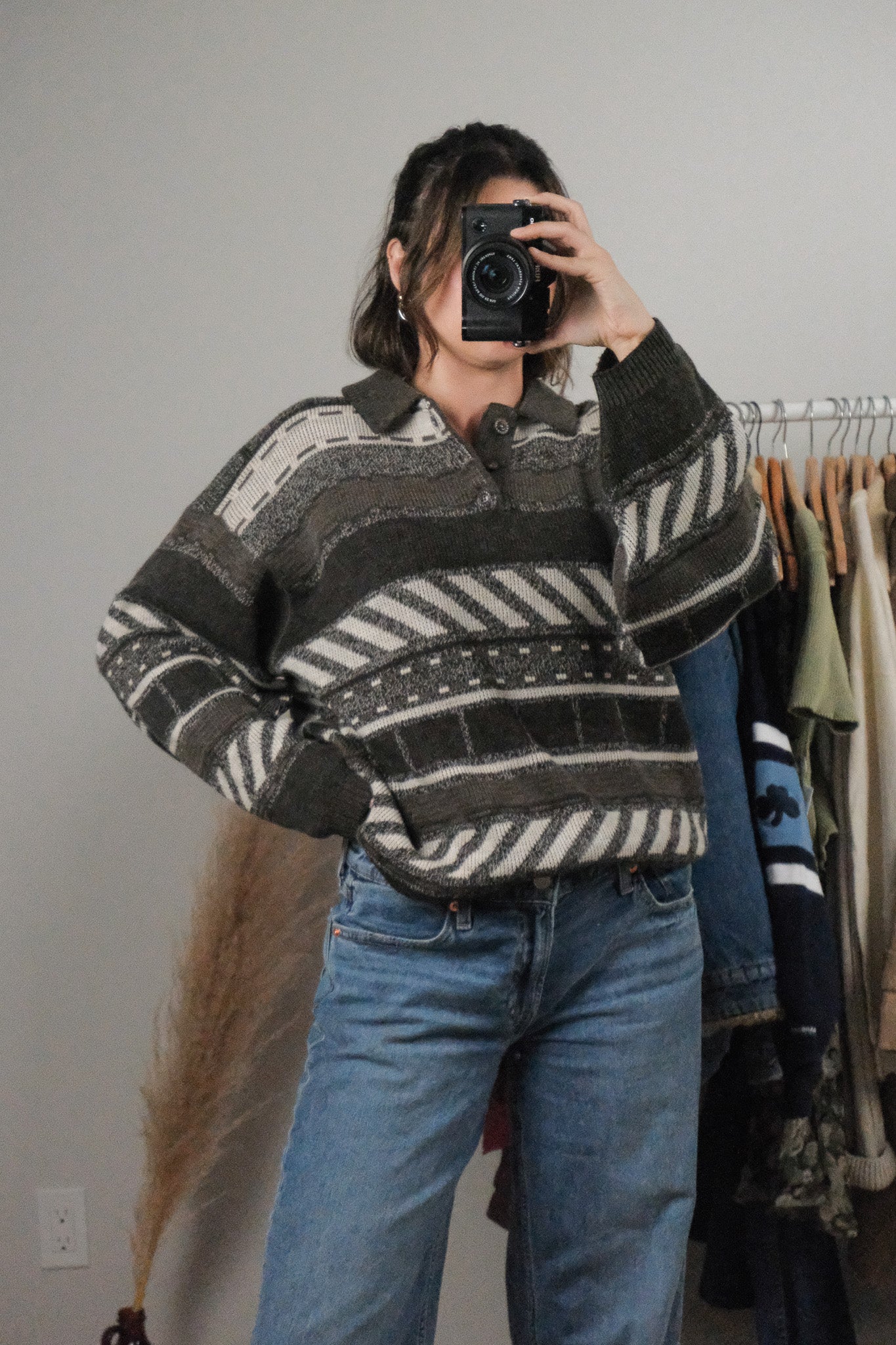 Made in Canada x Vintage x Wool Blend Patterned Sweater (L)