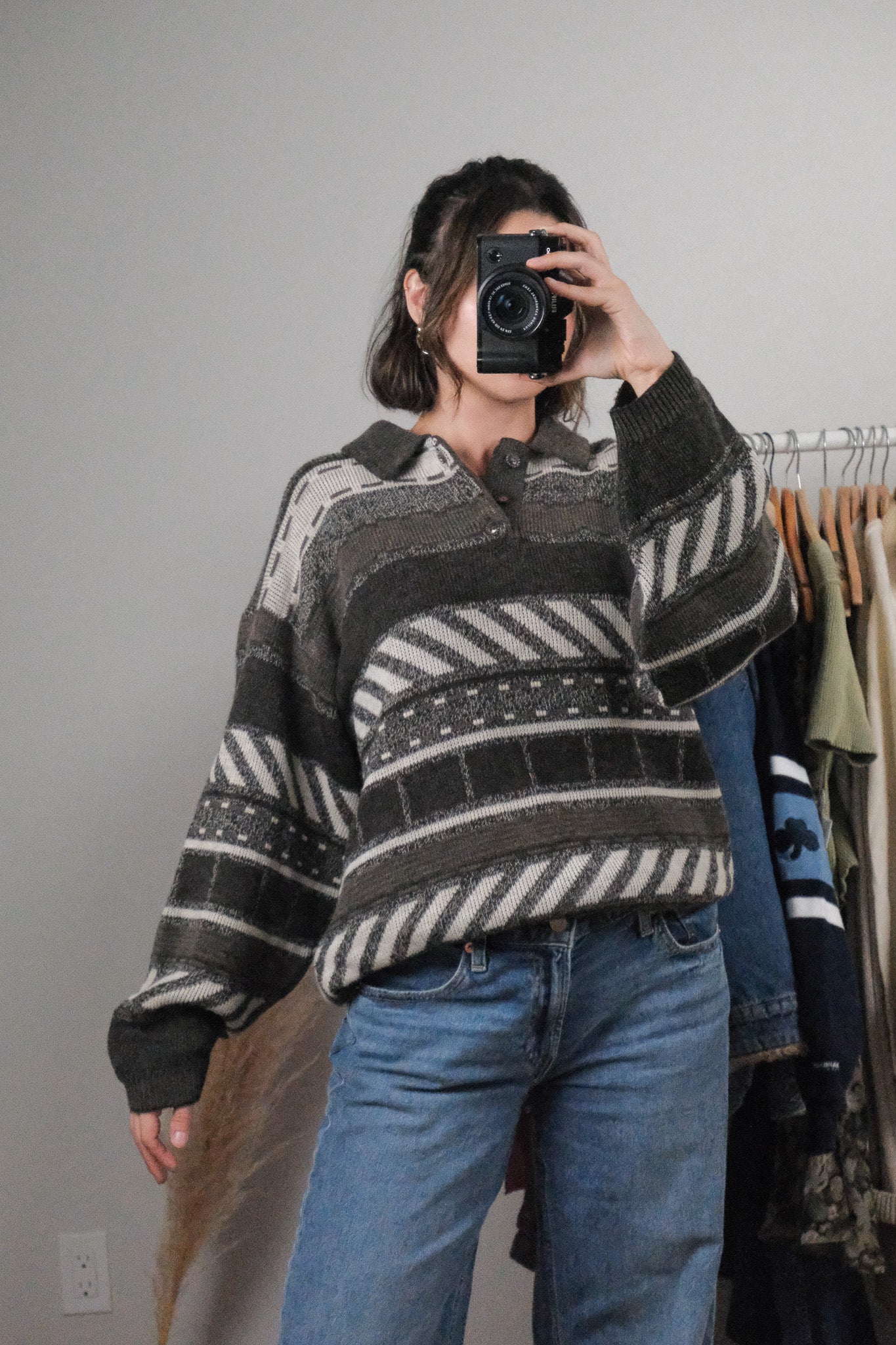 Made in Canada x Vintage x Wool Blend Patterned Sweater (L)