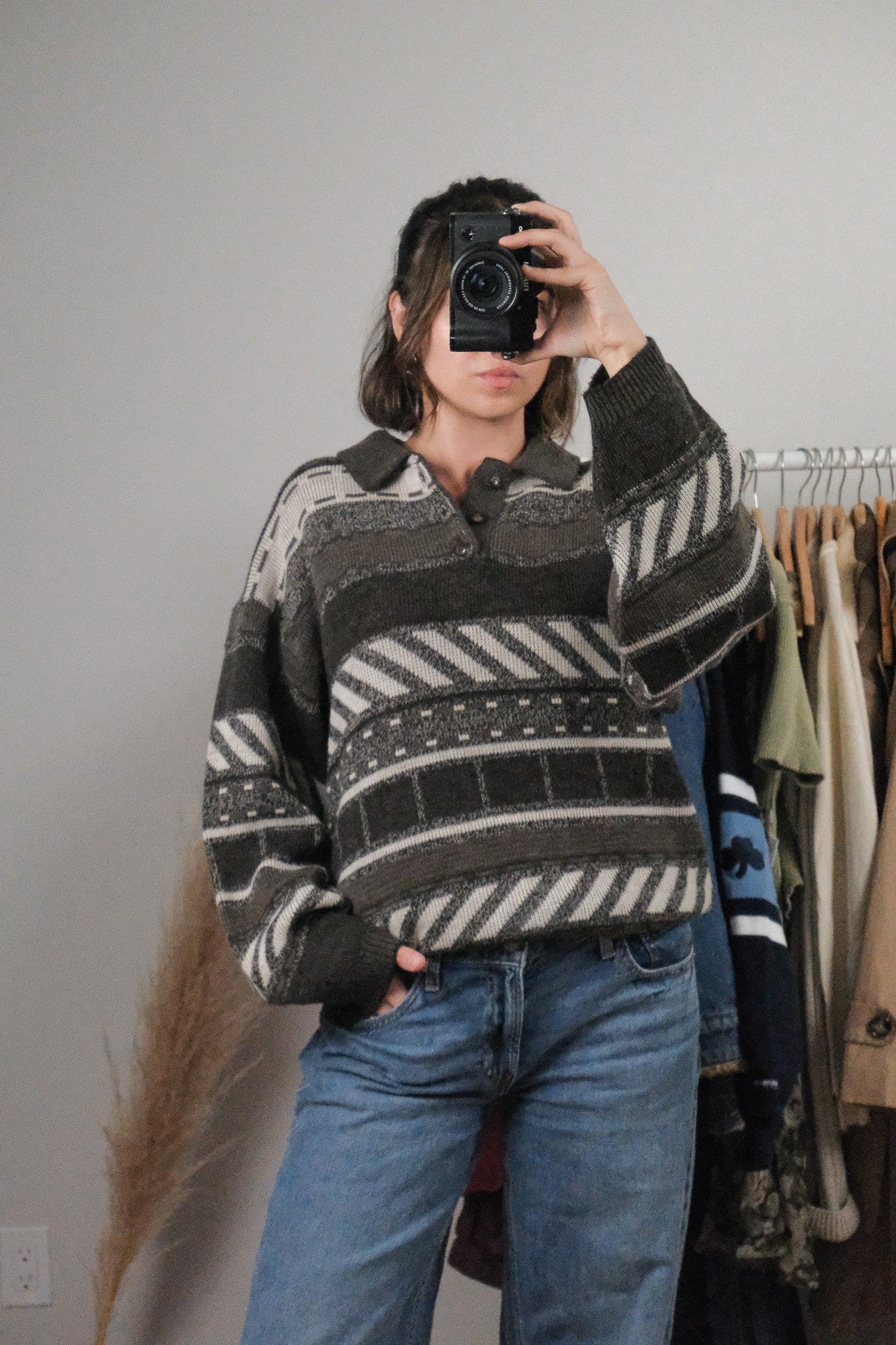 Made in Canada x Vintage x Wool Blend Patterned Sweater (L)