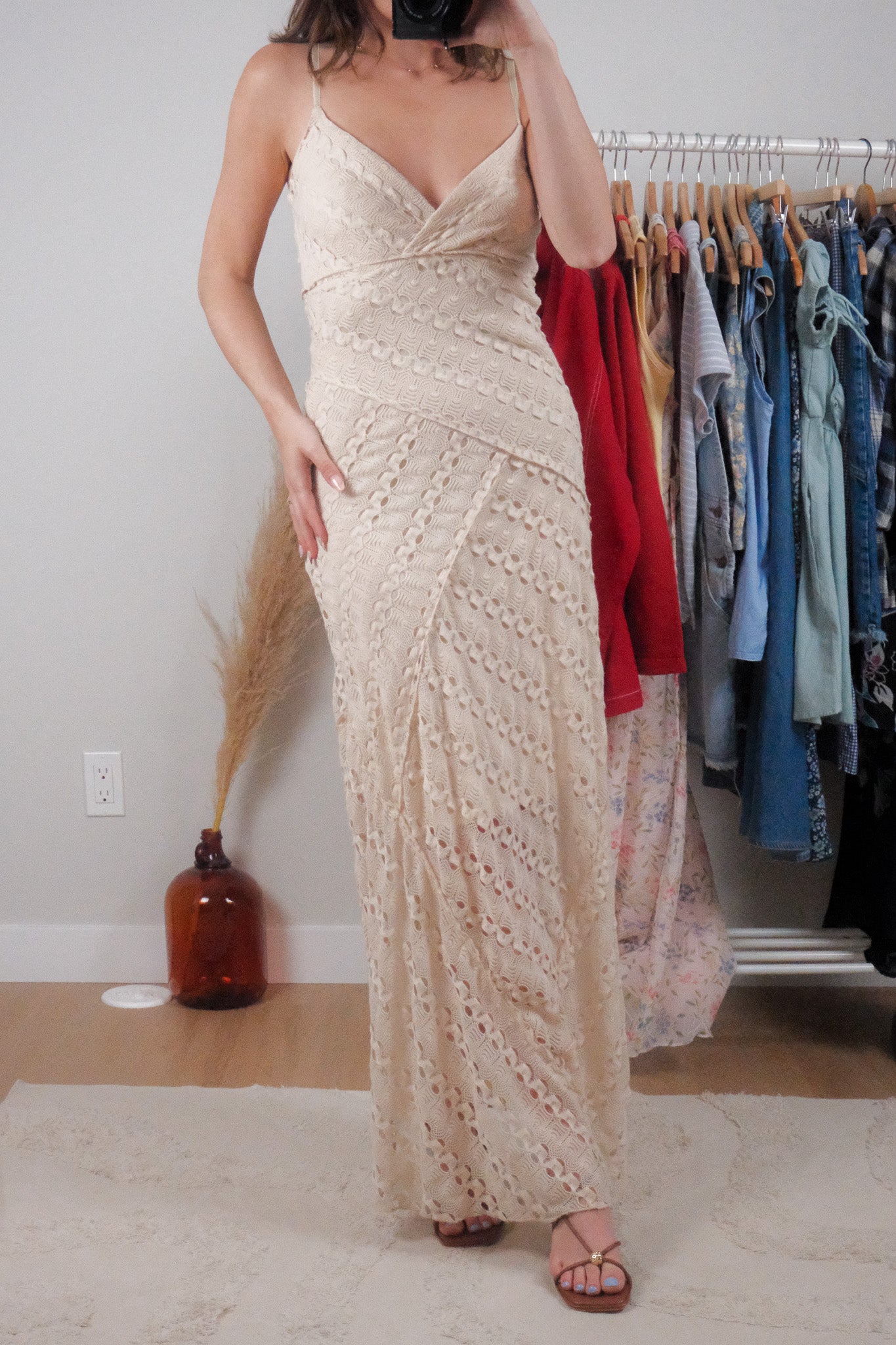 Vintage x Textured Maxi Dress (XS)