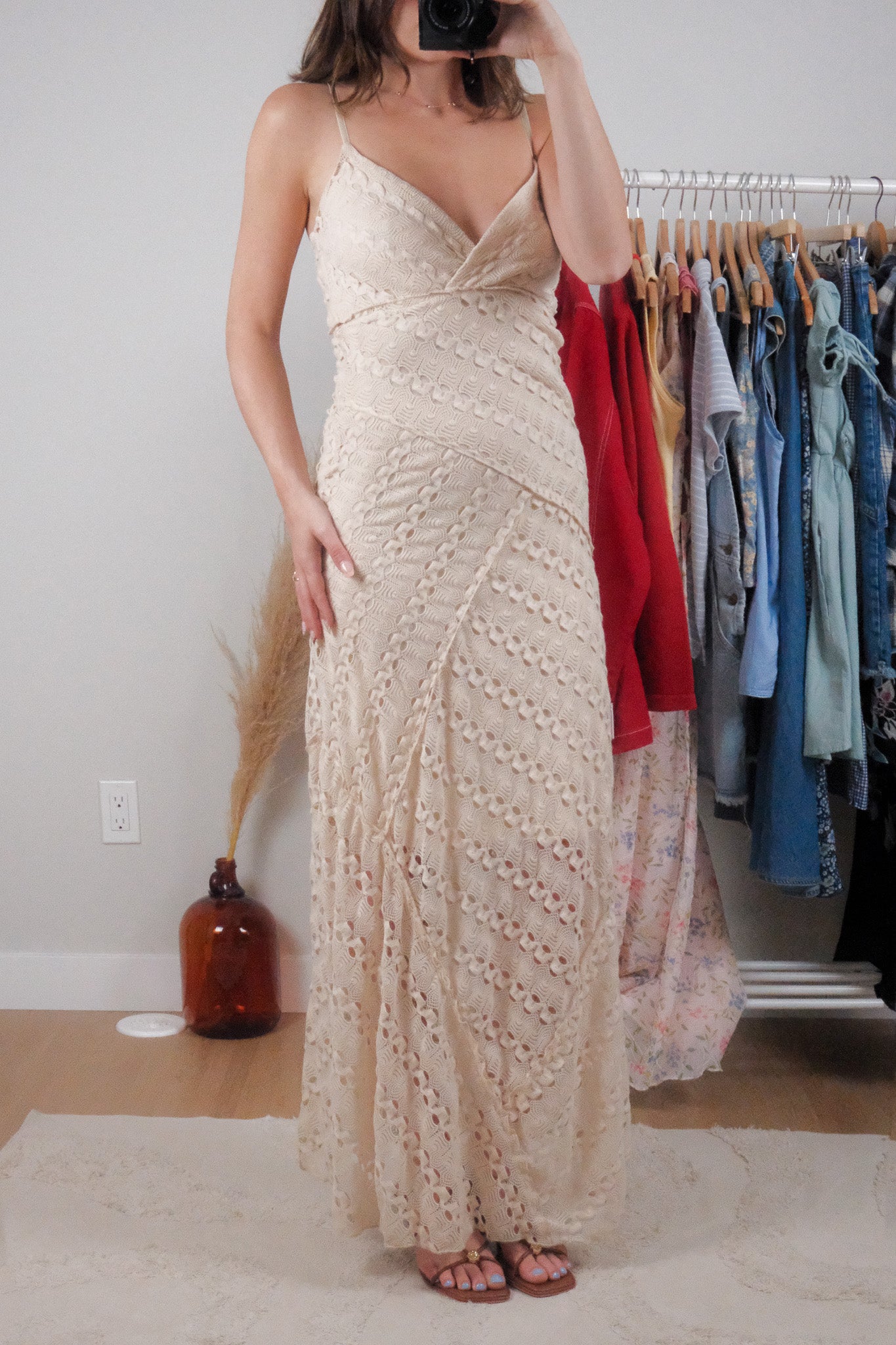 Vintage x Textured Maxi Dress (XS)