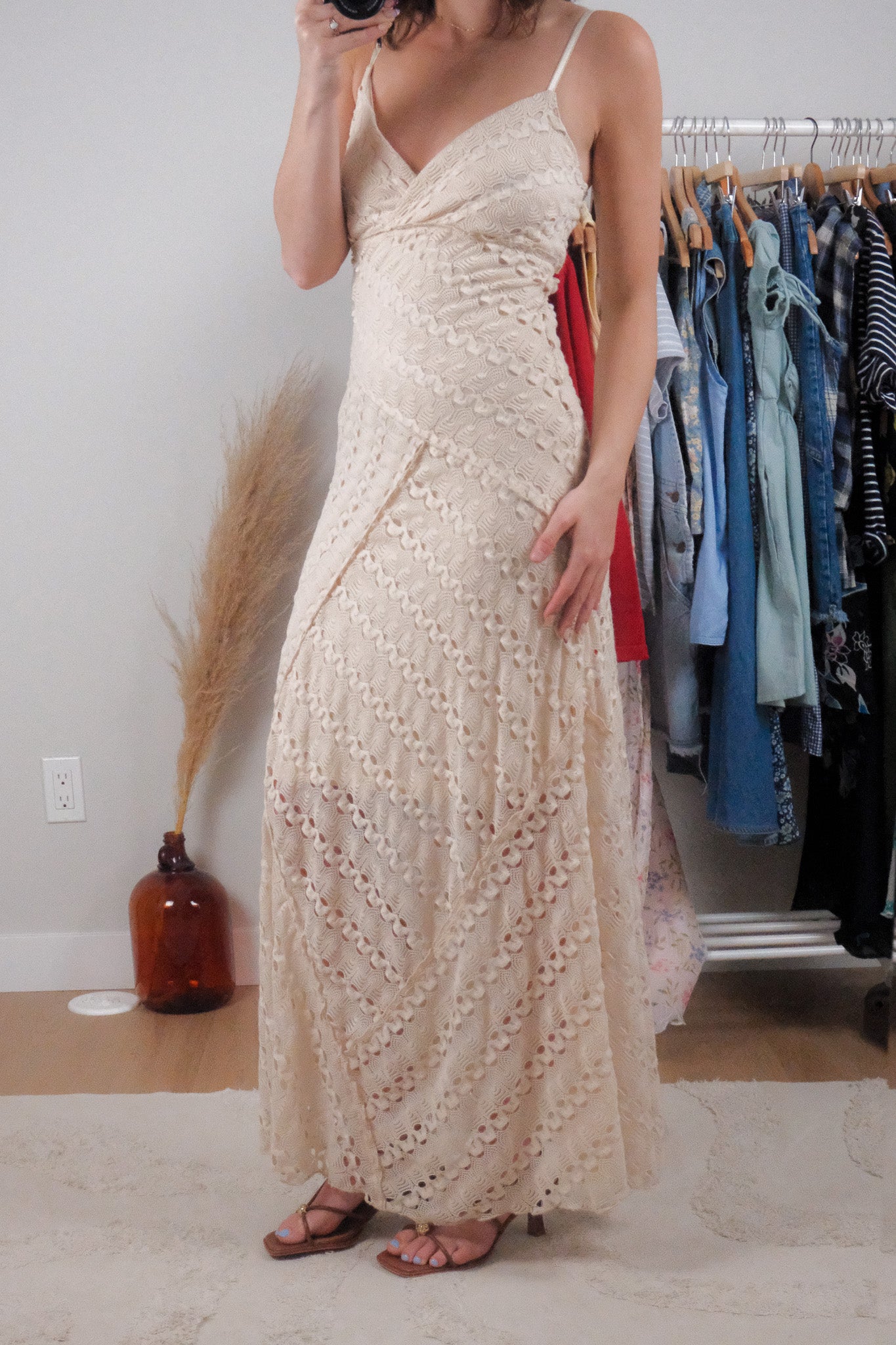 Vintage x Textured Maxi Dress (XS)