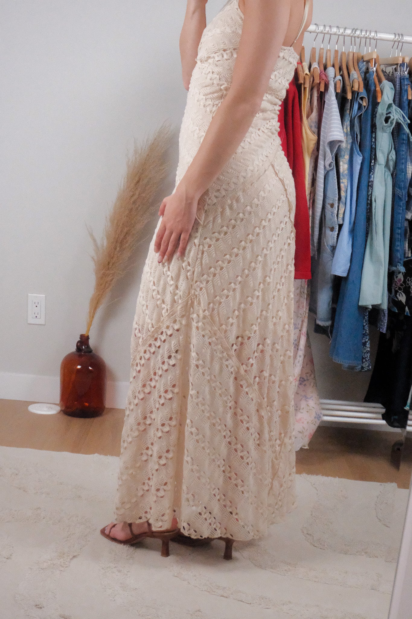 Vintage x Textured Maxi Dress (XS)