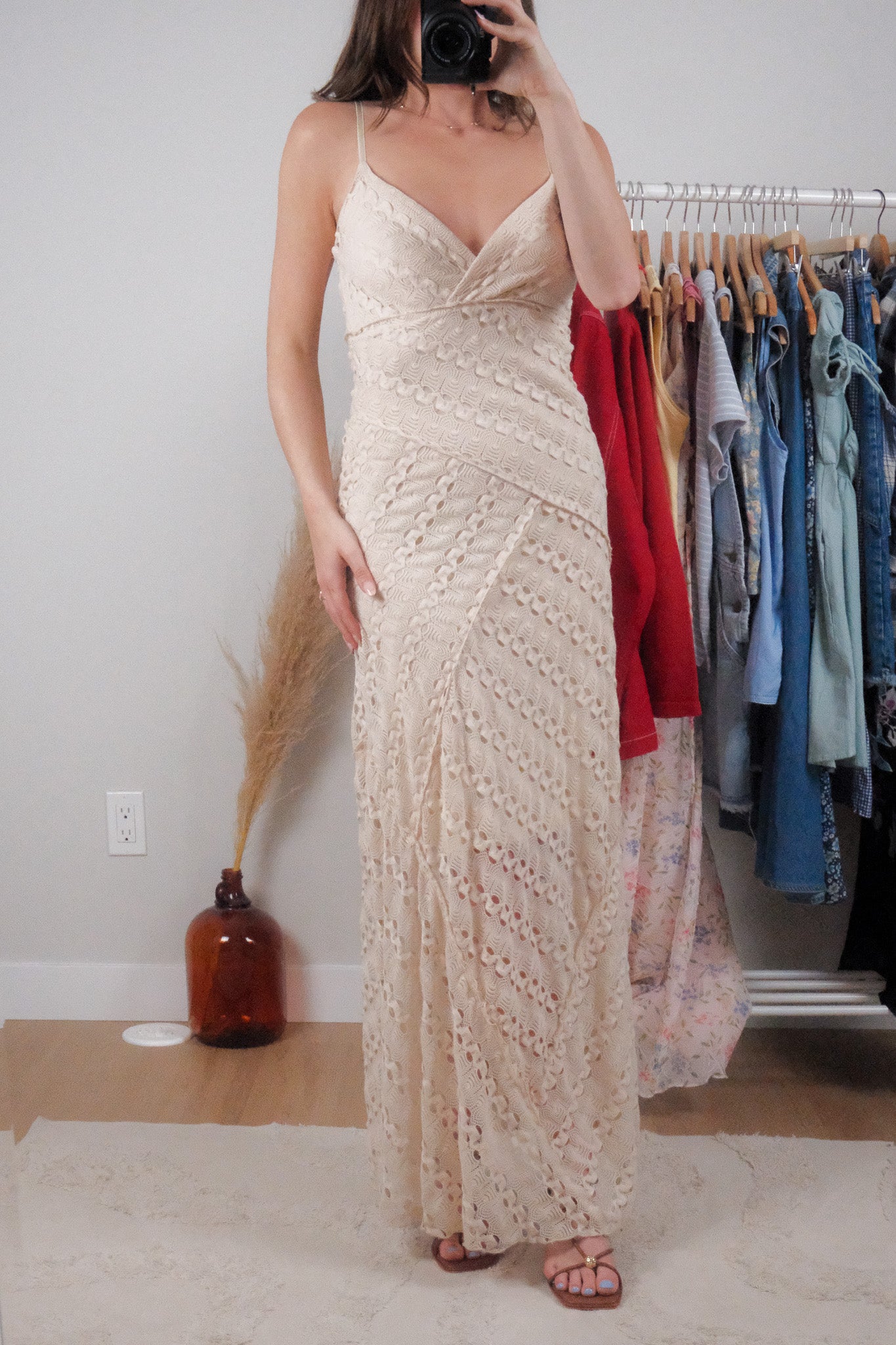 Vintage x Textured Maxi Dress (XS)