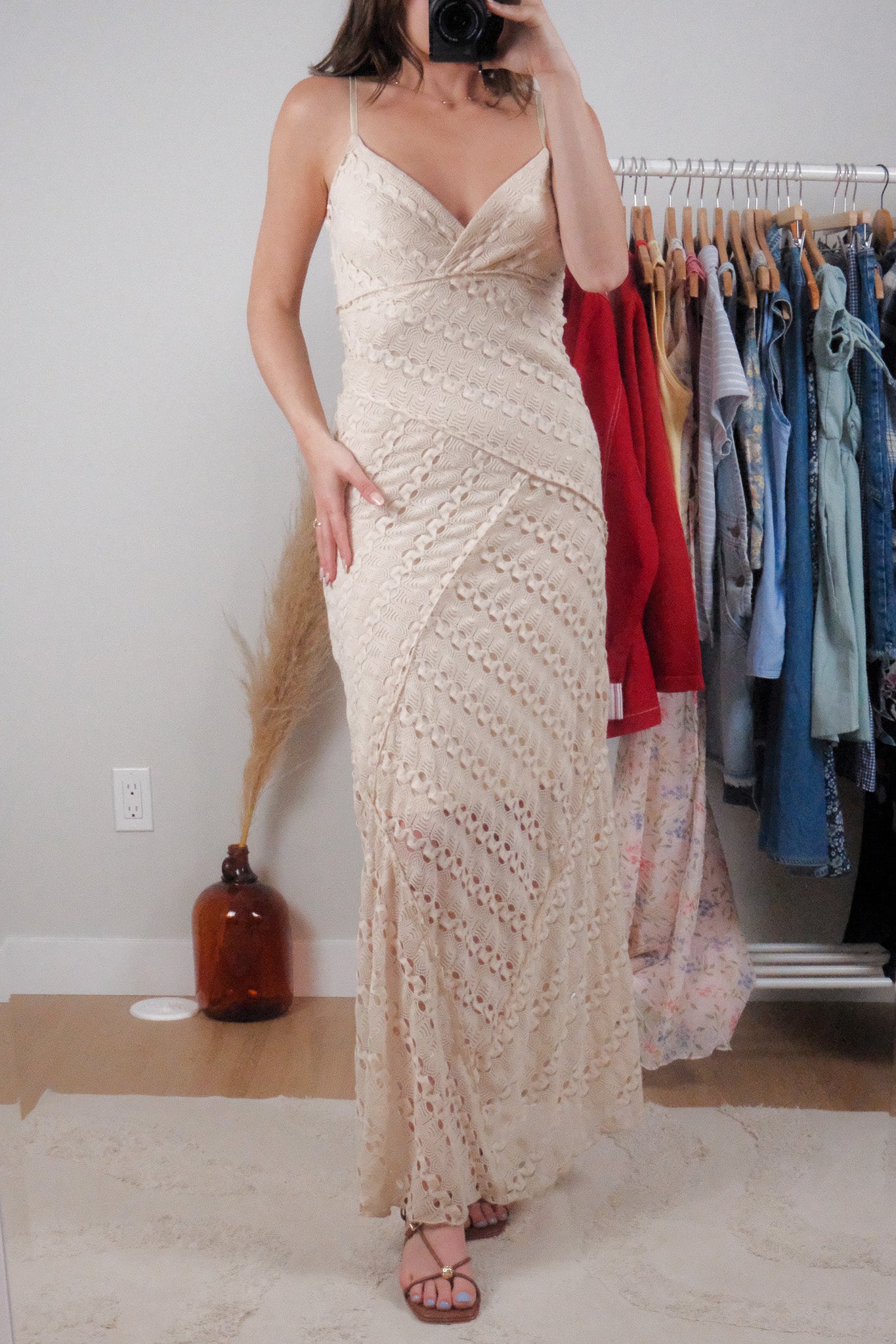 Vintage x Textured Maxi Dress (XS)
