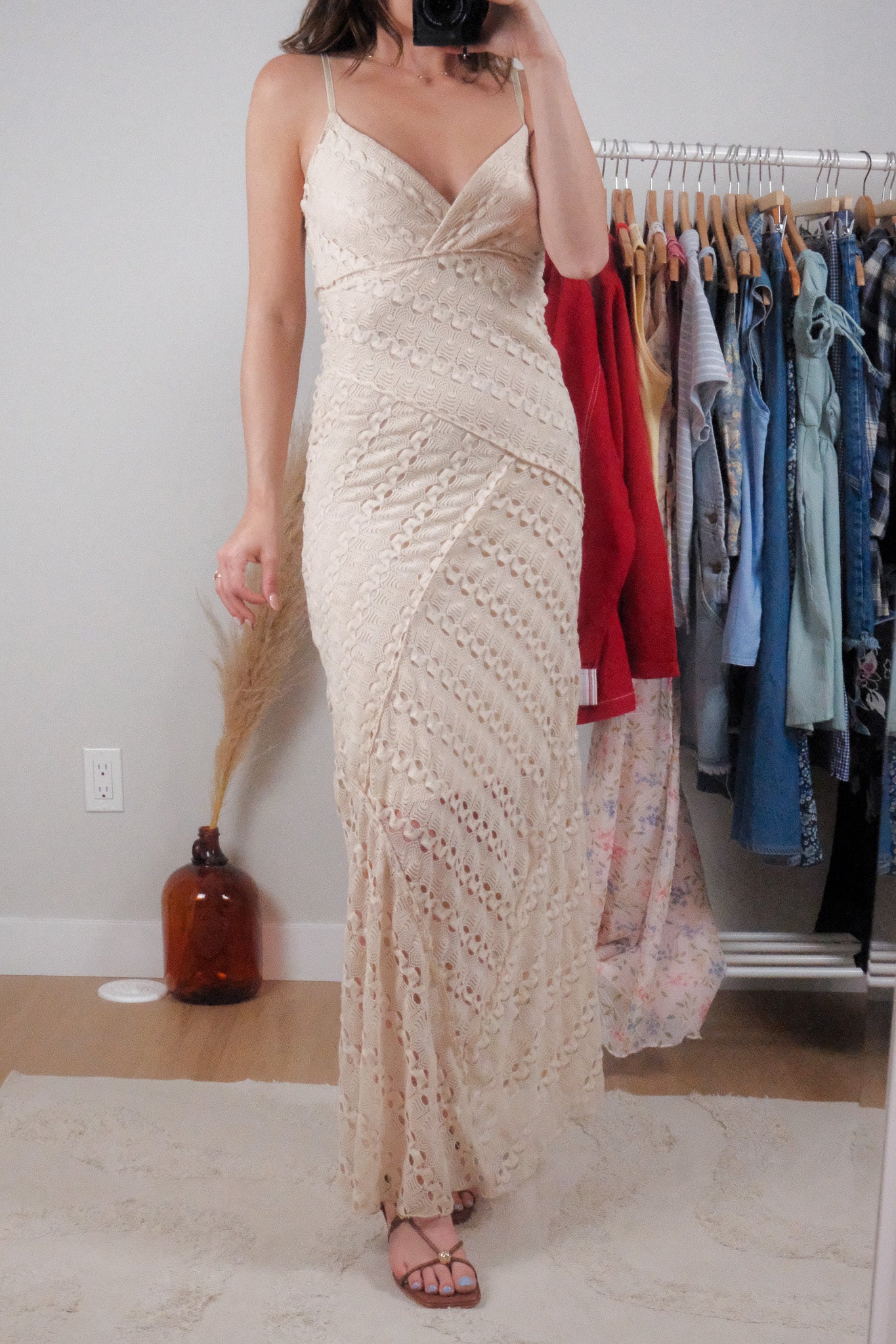 Vintage x Textured Maxi Dress (XS)