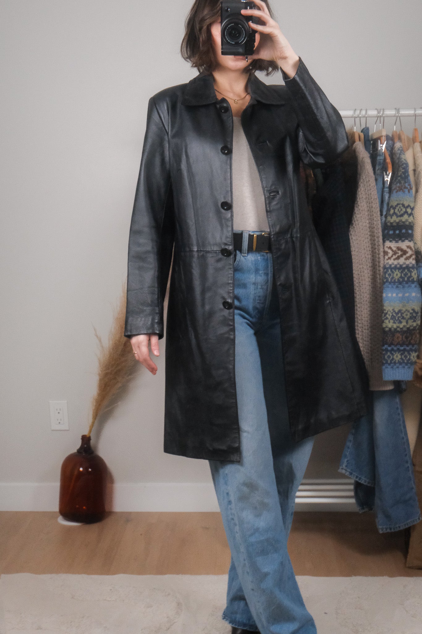 Vintage x Leather Trench Coat (6/8)