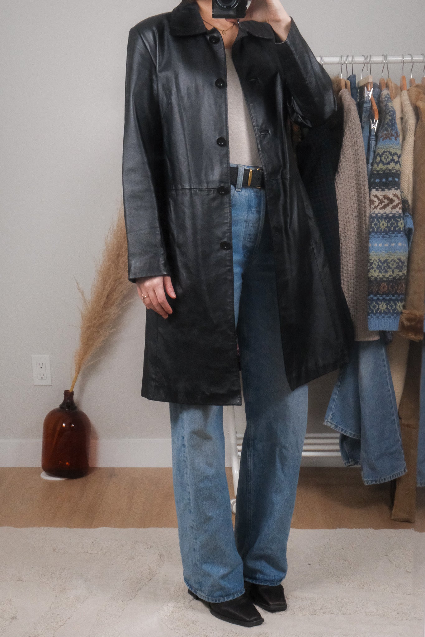 Vintage x Leather Trench Coat (6/8)