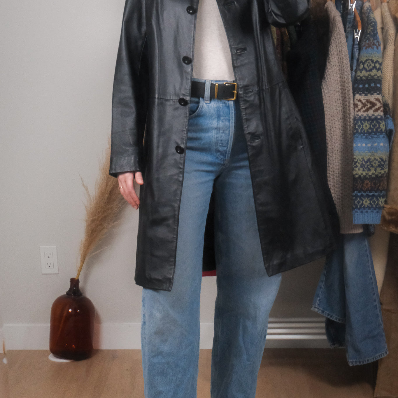 Vintage x Leather Trench Coat (6/8)