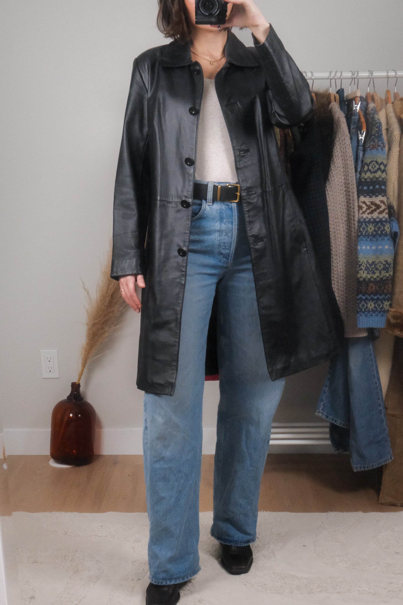 Vintage x Leather Trench Coat (6/8)