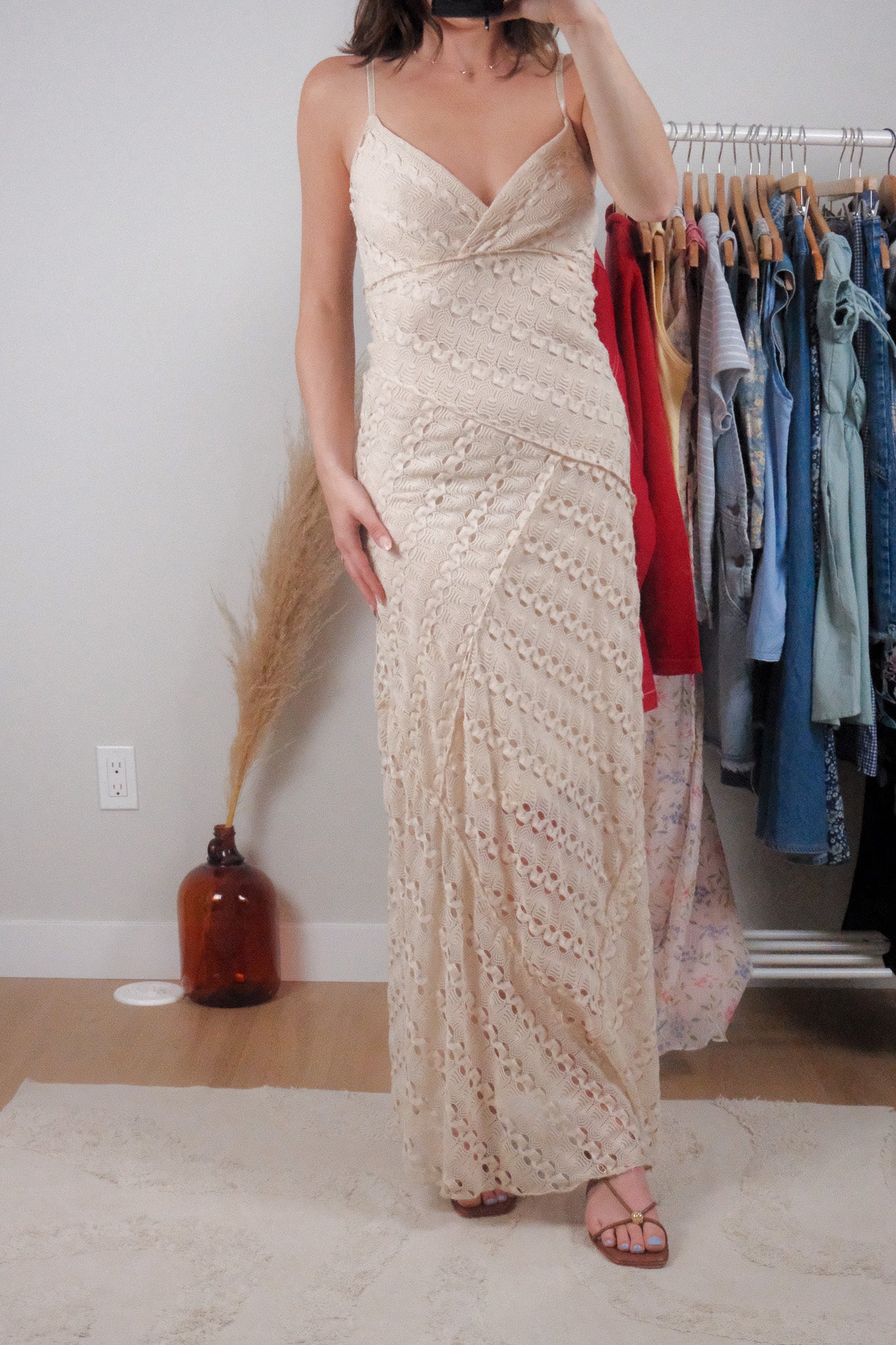 Vintage x Textured Maxi Dress (XS)