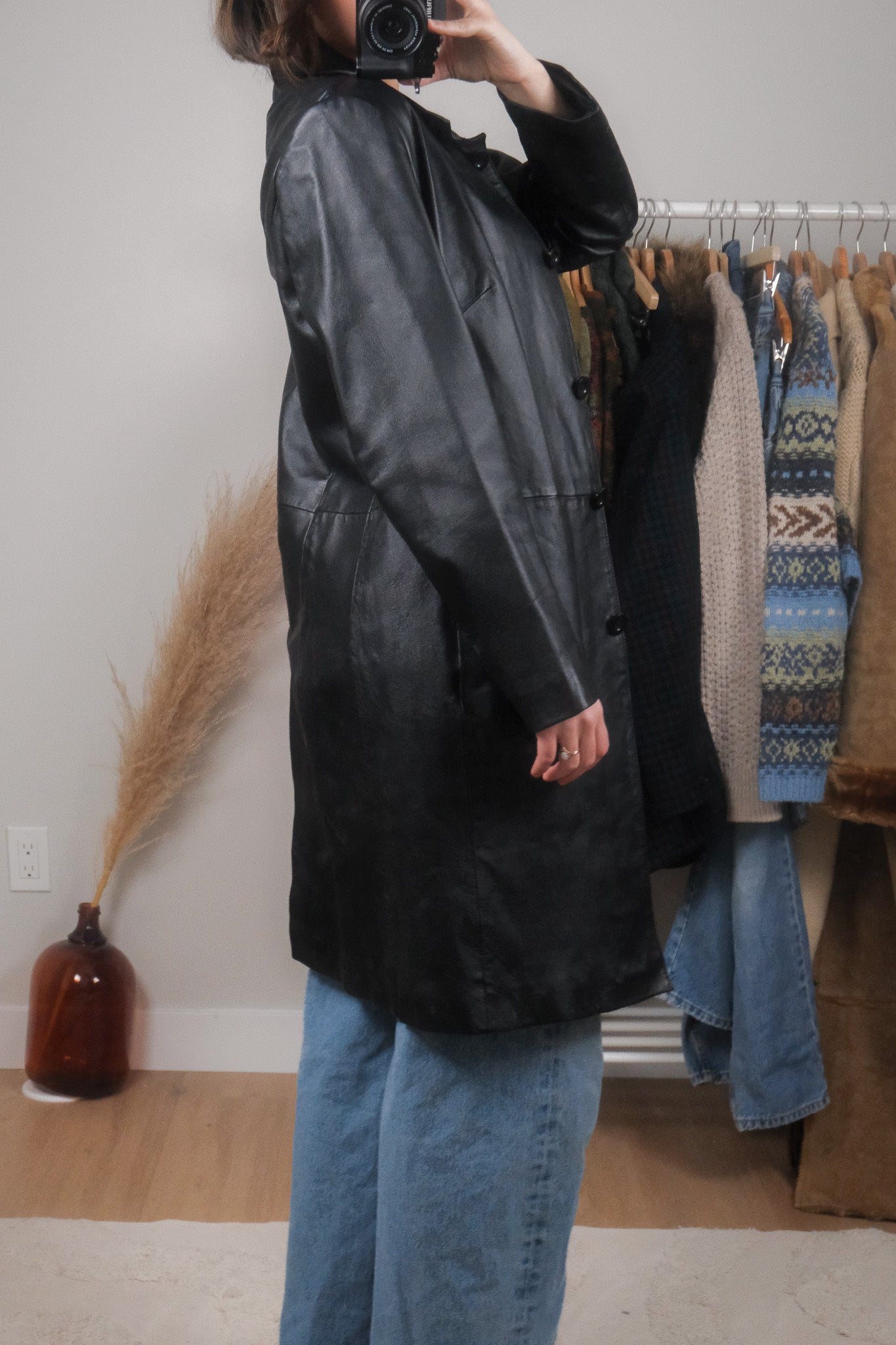 Vintage x Leather Trench Coat (6/8)