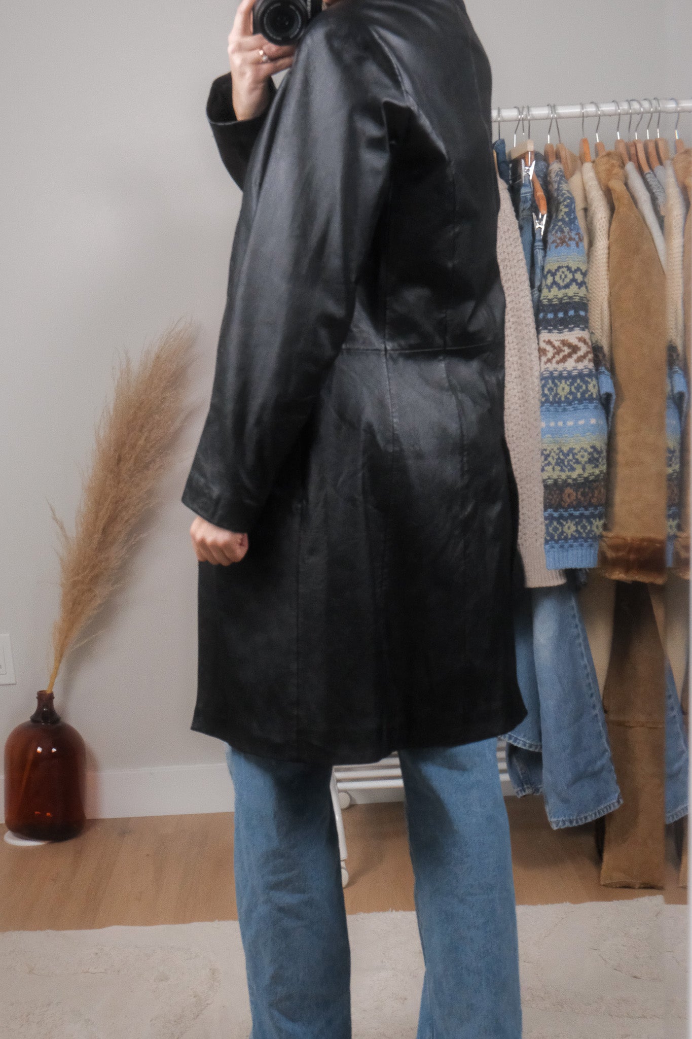 Vintage x Leather Trench Coat (6/8)