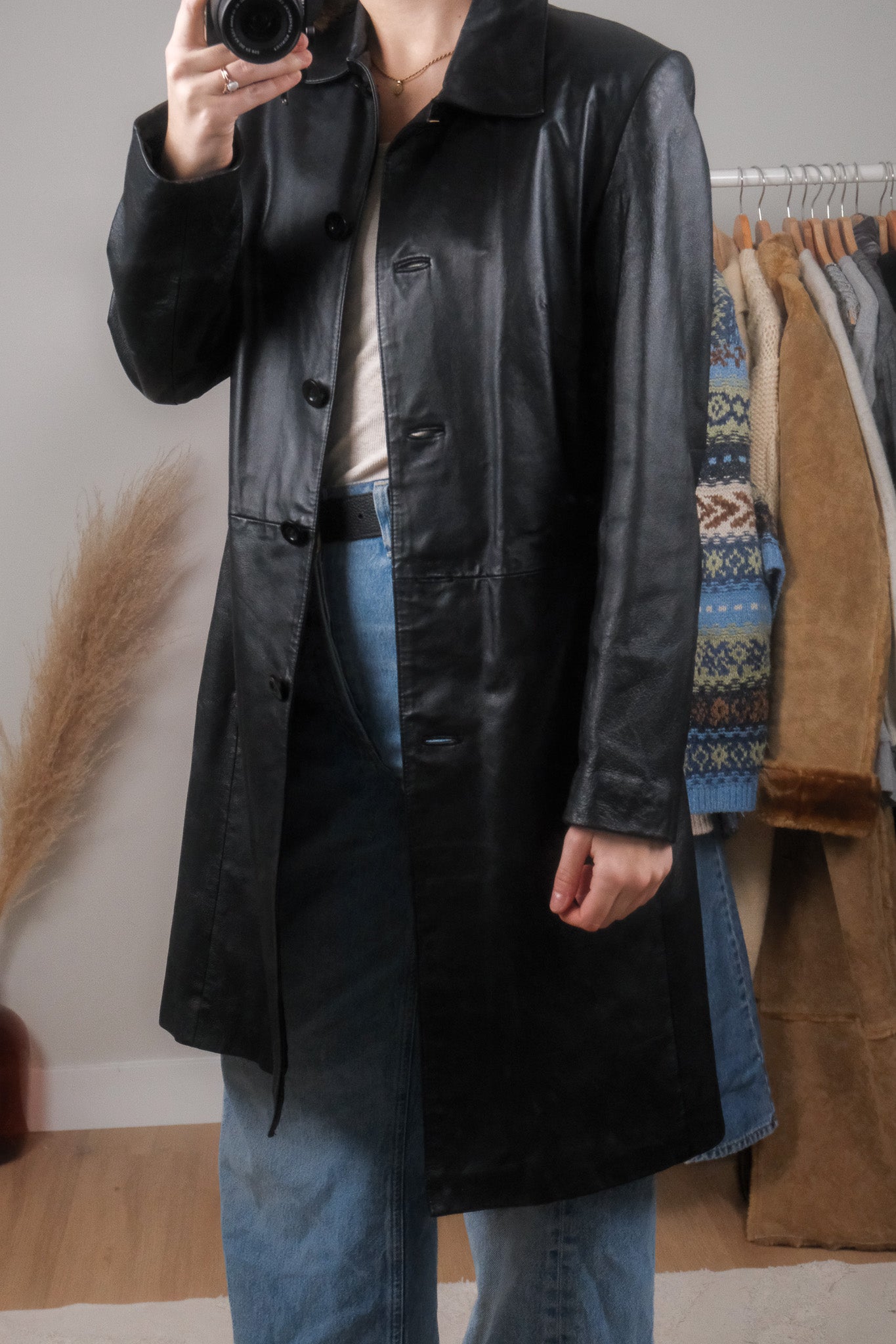 Vintage x Leather Trench Coat (6/8)