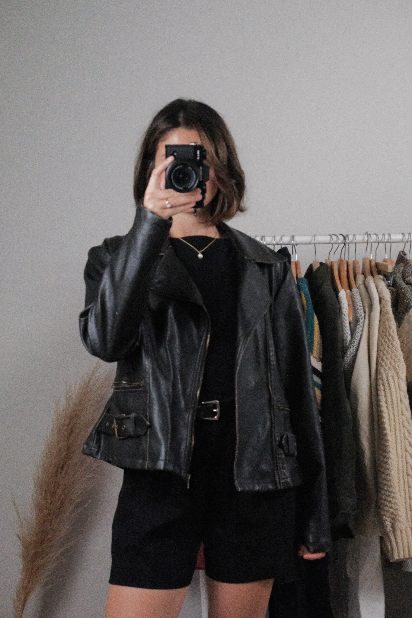 Vintage x Faux Leather Patina Moto Jacket (M/L)